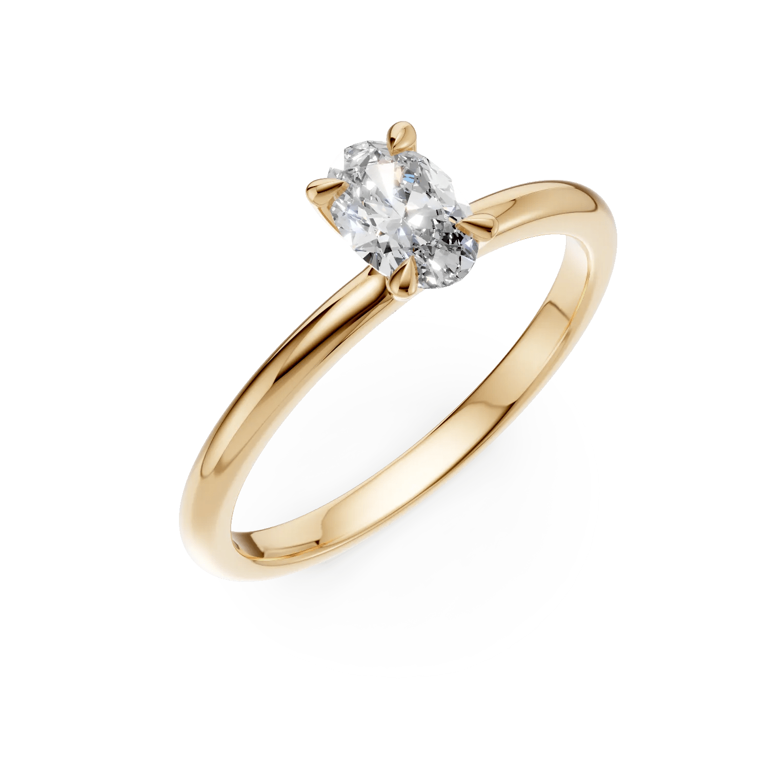 Inel de logodnă din aur galben cu diamant oval 0.4ct Inel de logodnă din aur galben cu diamant oval 0.4ct