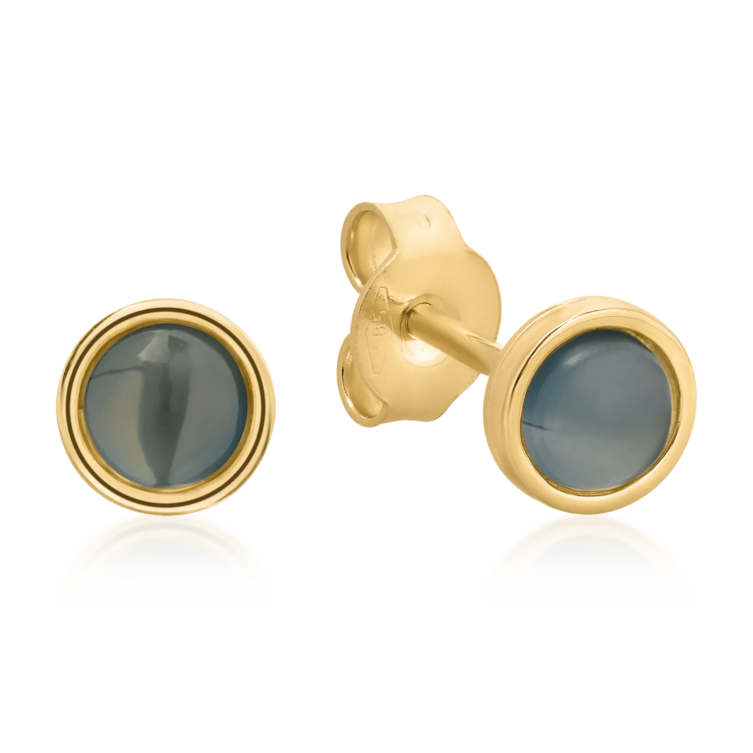 Cercei din aur galben cu topaze london blue de 0.5ct Cercei din aur galben cu topaze london blue de 0.5ct