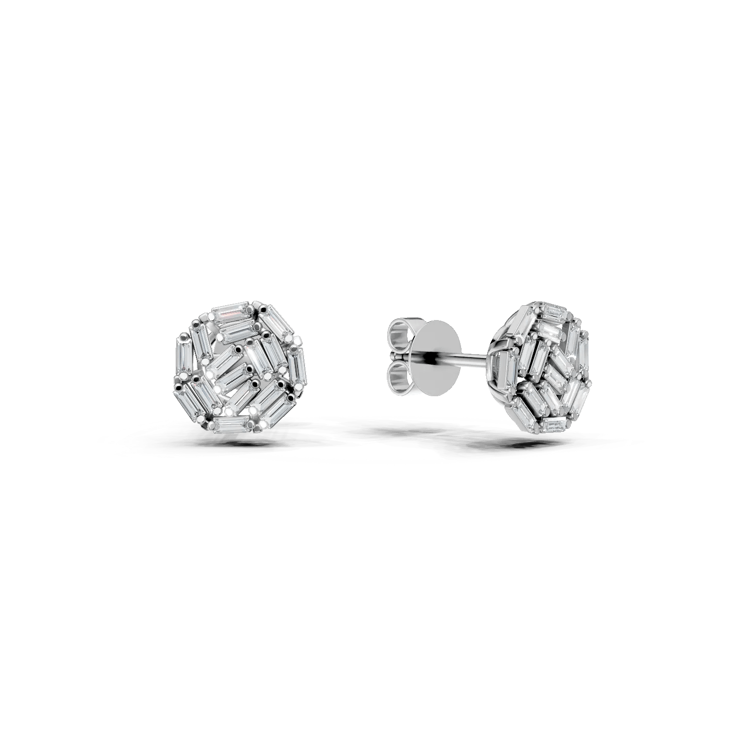 Cercei din aur alb cu diamante baguette tapered de 0.51ct – Teilor Cercei din aur alb cu diamante baguette tapered de 0.51ct – Teilor