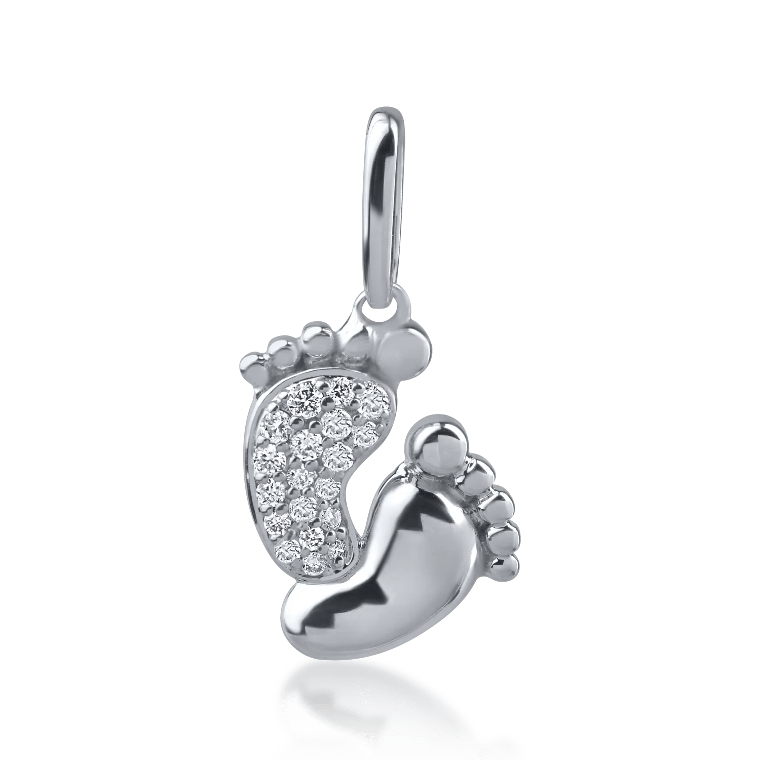 Pandantiv picioruse din aur alb cu diamante de 0.05ct Pandantiv picioruse din aur alb cu diamante de 0.05ct