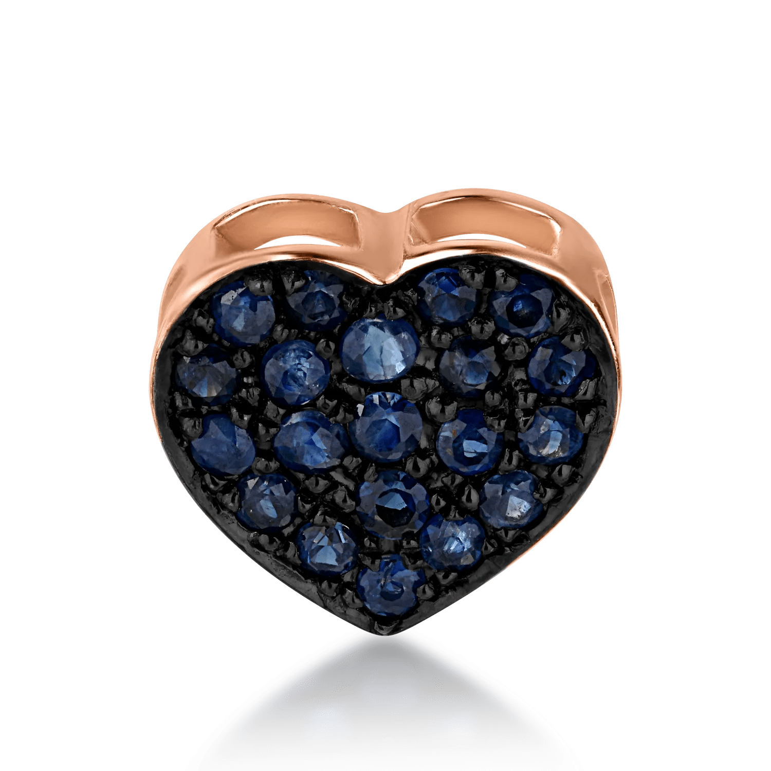 Pandantiv inimă din aur roz cu safire de 0.22ct Pandantiv inimă din aur roz cu safire de 0.22ct