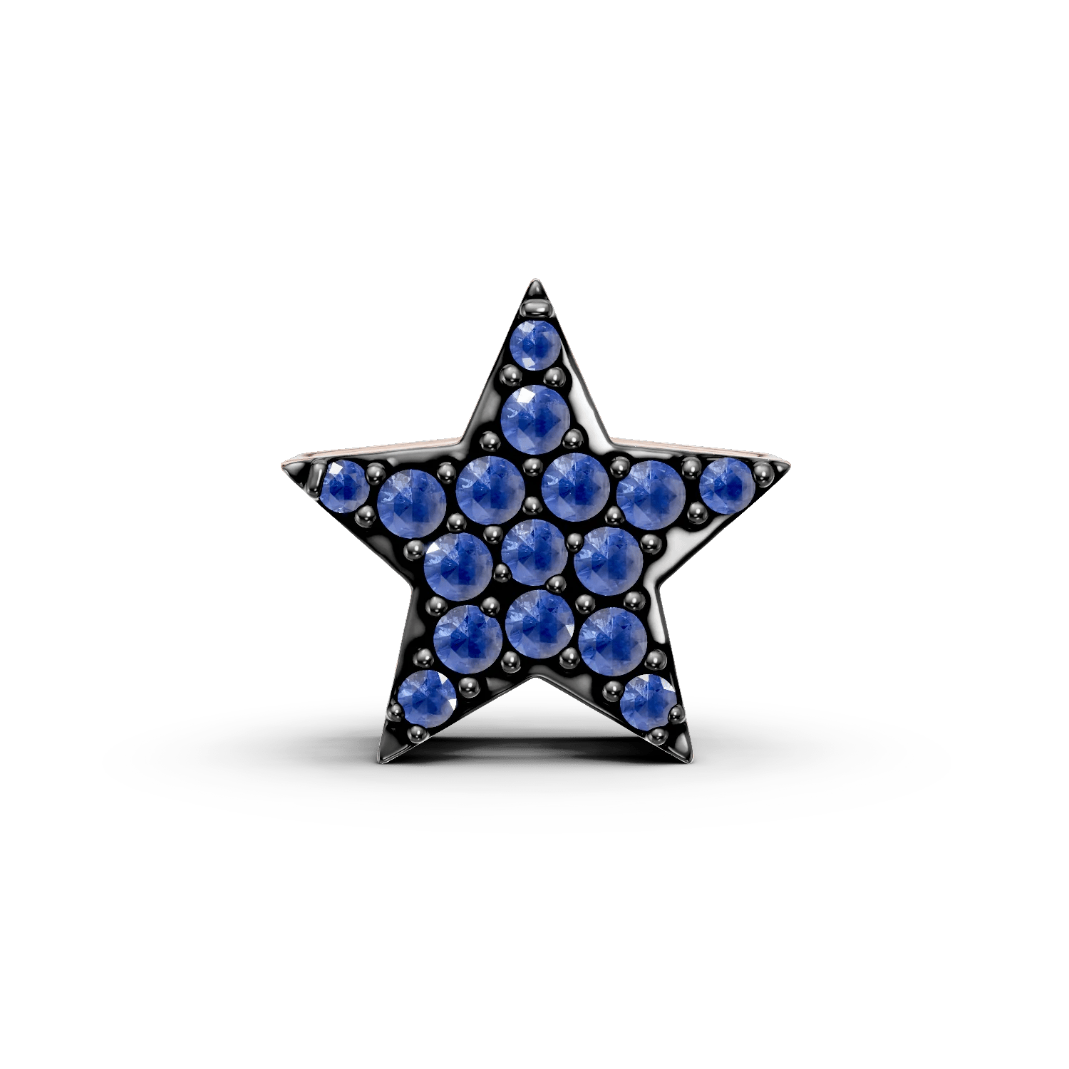 Pandantiv stea din aur roz cu safire de 0.1ct Pandantiv stea din aur roz cu safire de 0.1ct