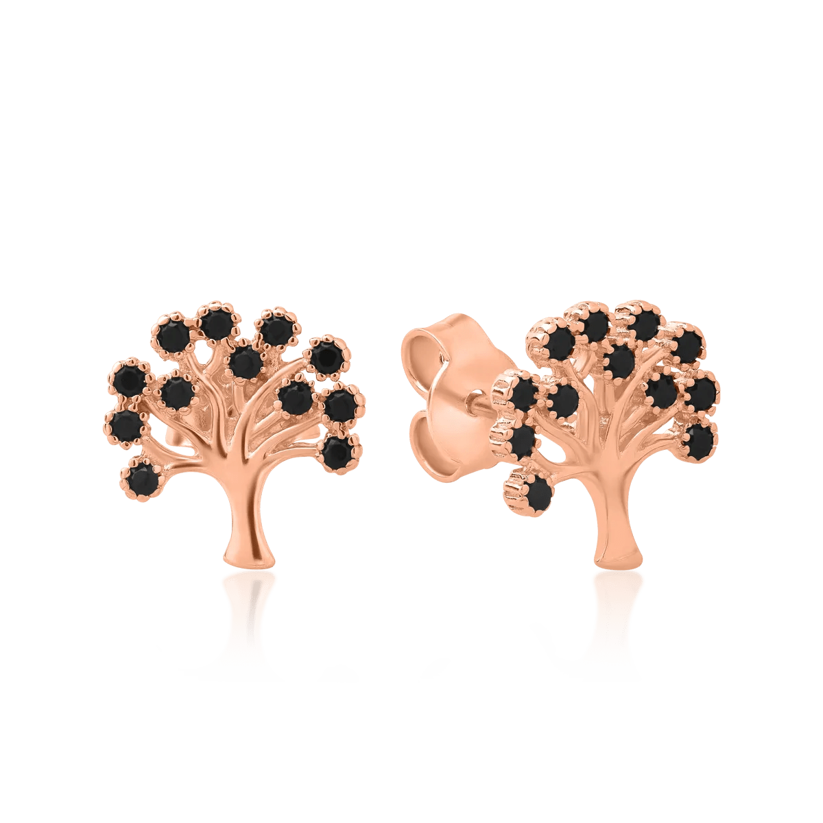 Cercei copacul vieții din aur roz Cercei copacul vieții din aur roz