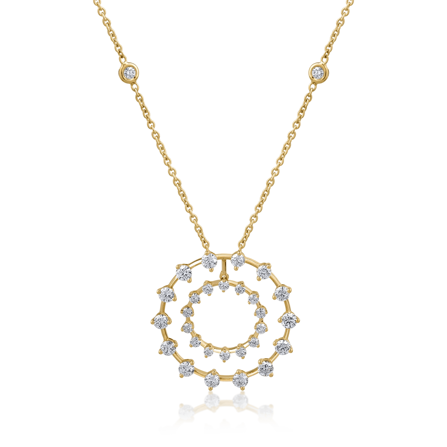 Lanț cu pandantiv din aur galben și diamante de 1.88ct Lanț cu pandantiv din aur galben și diamante de 1.88ct