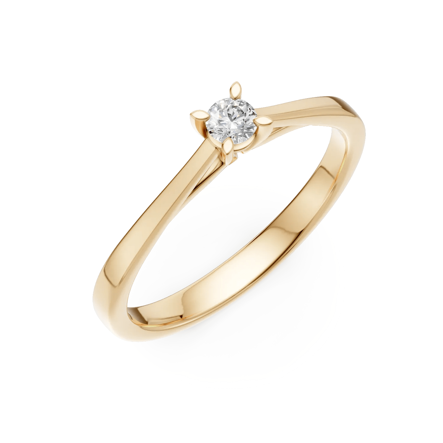 Inel din aur galben cu diamant de 0.1ct Inel din aur galben cu diamant de 0.1ct