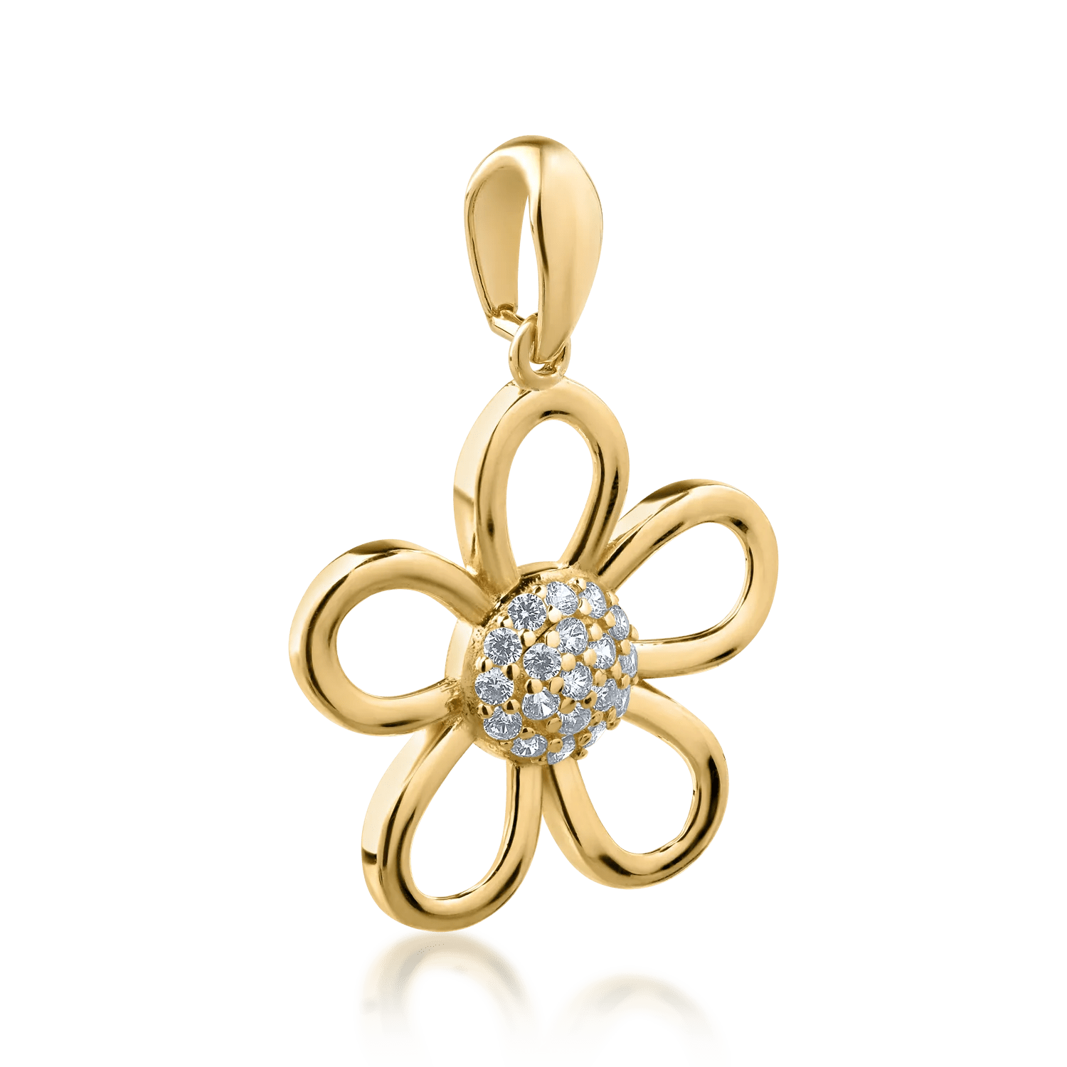 Pandantiv floare din aur galben Pandantiv floare din aur galben