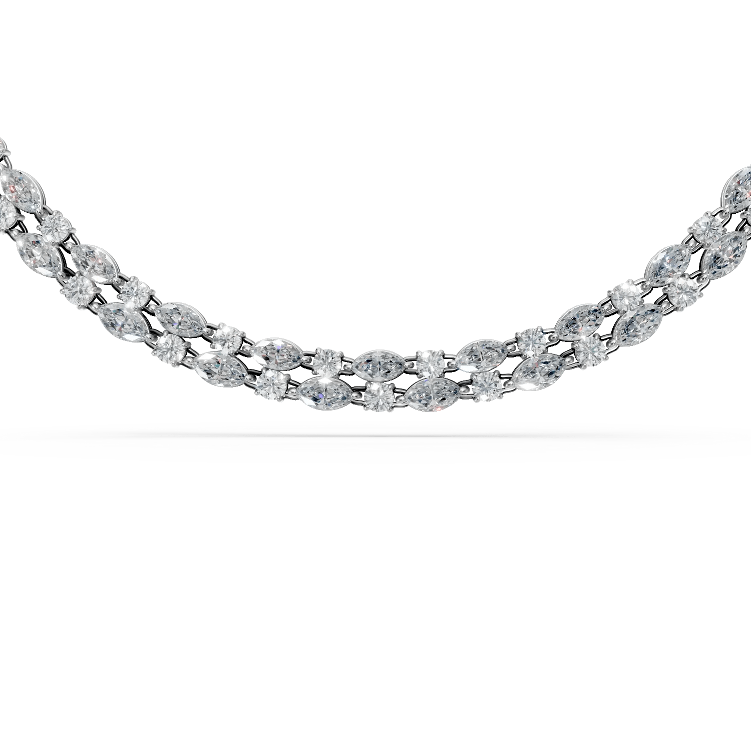 Colier din aur alb cu diamante marquise și rotunde de 11.91ct Colier din aur alb cu diamante marquise și rotunde de 11.91ct
