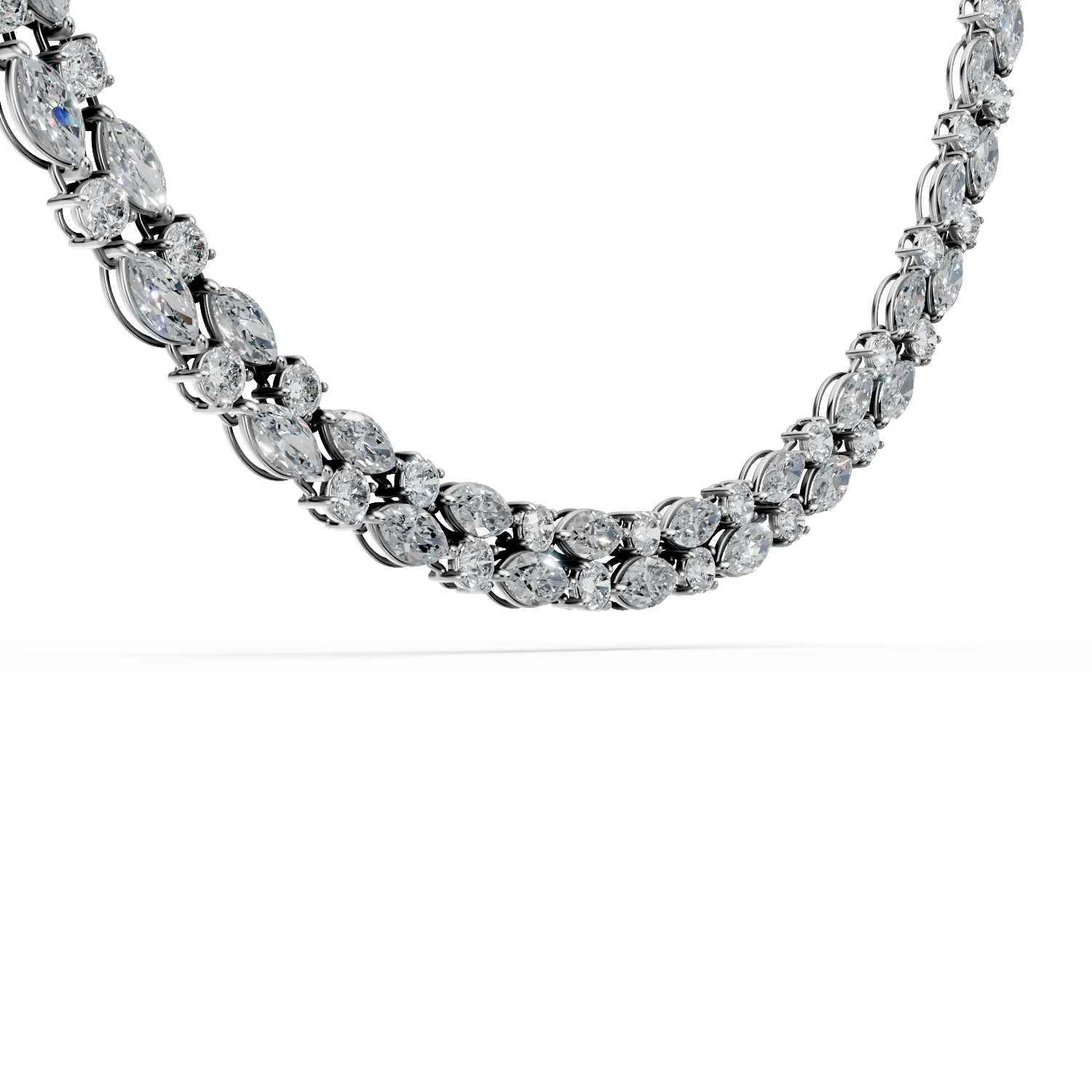 Colier din aur alb cu diamante marquise 11.91ct Colier din aur alb cu diamante marquise 11.91ct