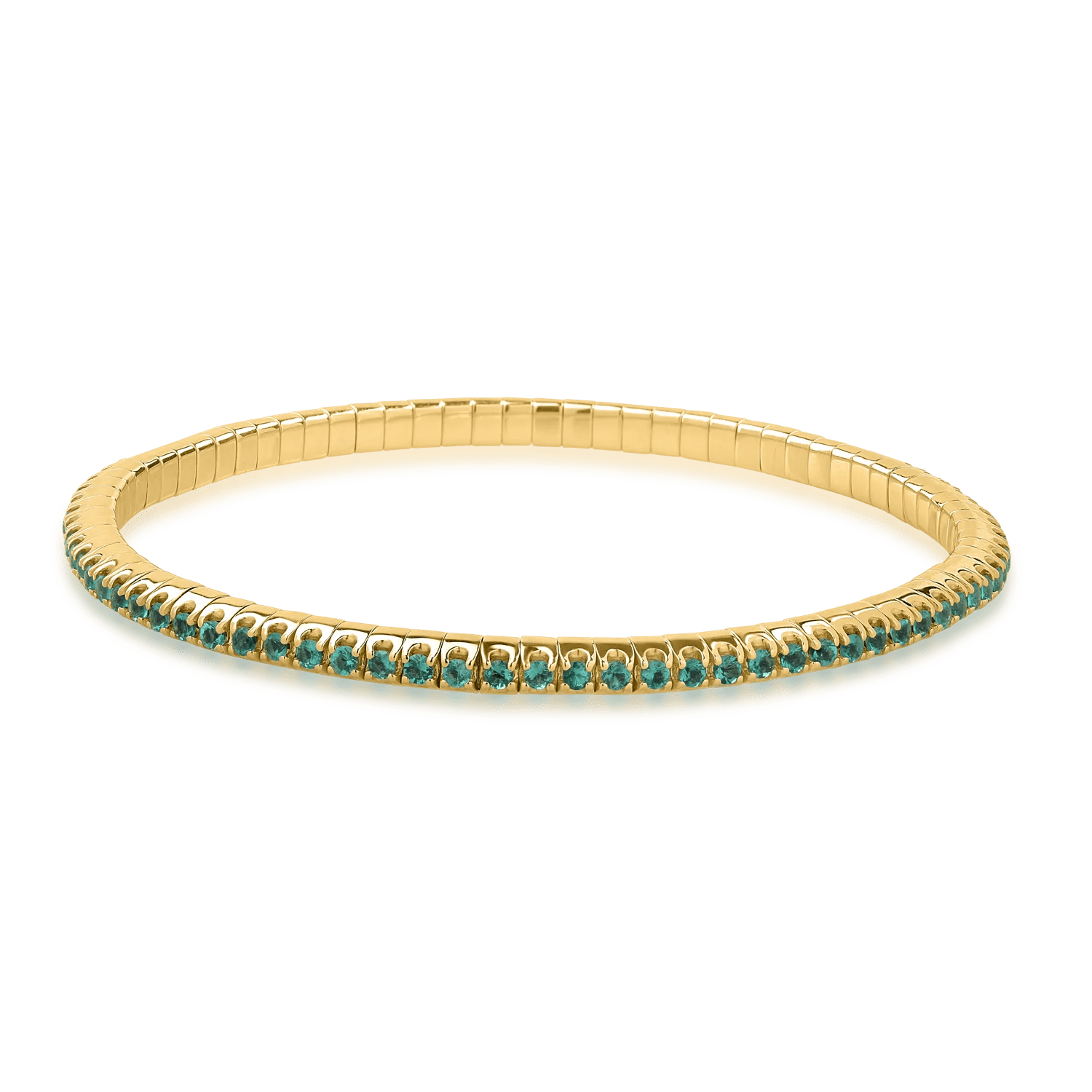 Brățară tennis din aur galben cu smaralde de 1.72ct Brățară tennis din aur galben cu smaralde de 1.72ct
