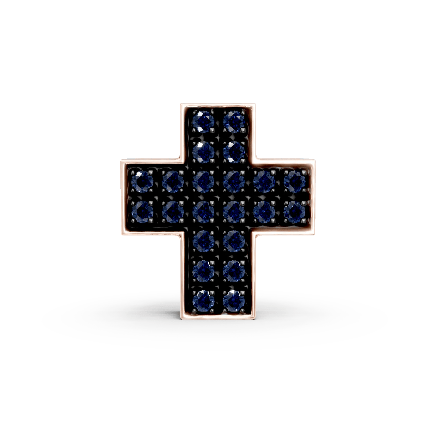 Pandantiv cruce din aur roz cu safire 0.22ct Pandantiv cruce din aur roz cu safire 0.22ct