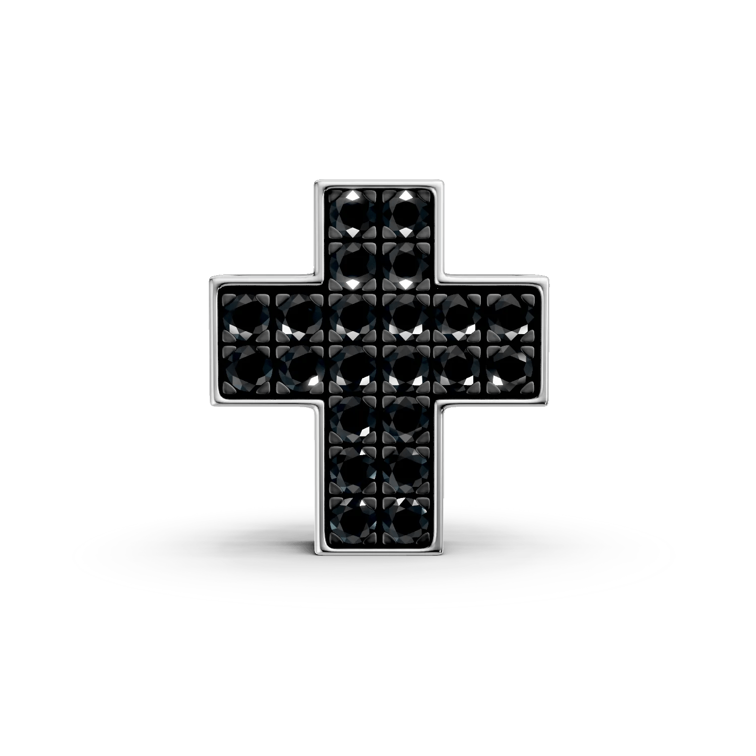 Pandantiv cruce din aur alb cu diamante negre de 0.21ct Pandantiv cruce din aur alb cu diamante negre de 0.21ct