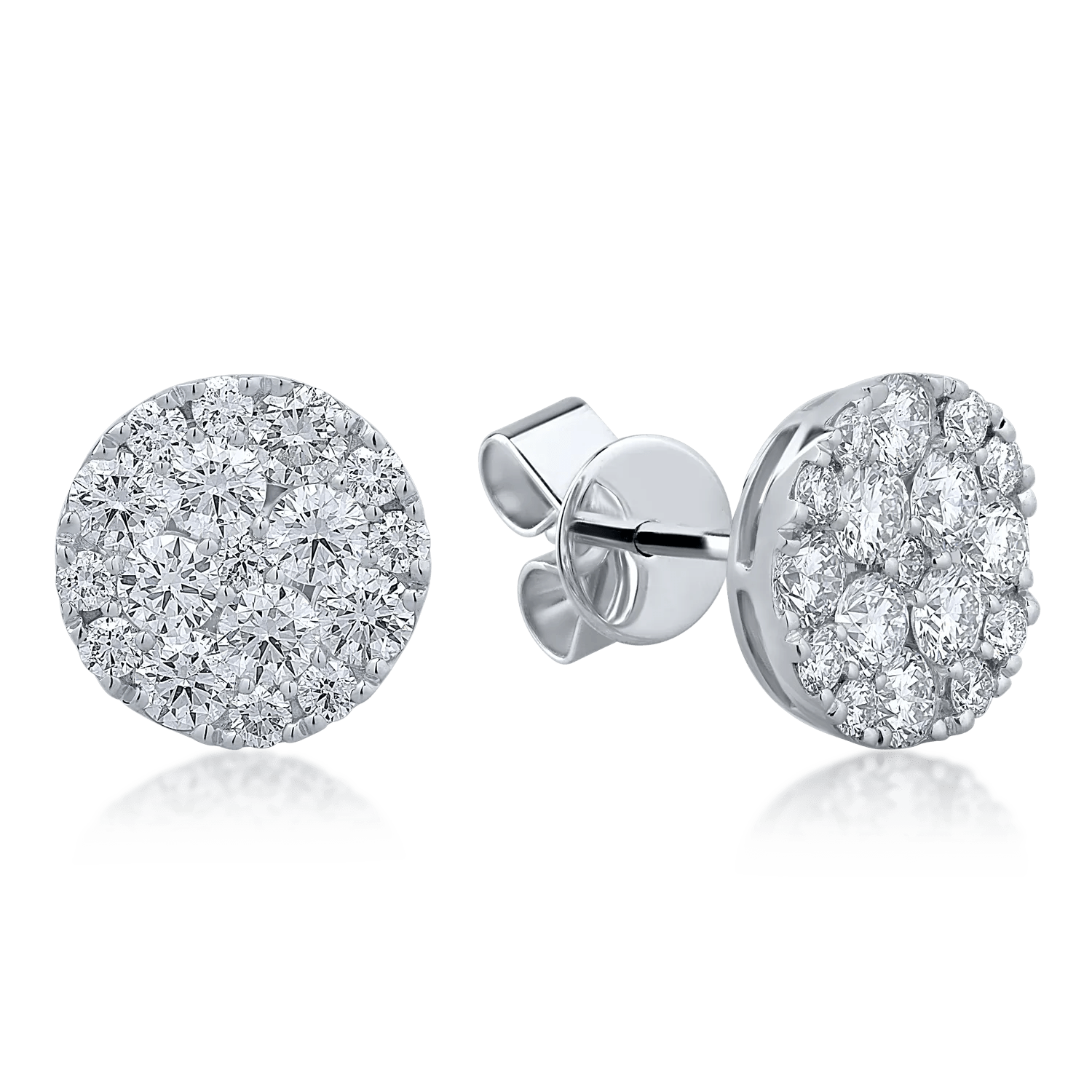 Cercei aur alb cu diamante de 1.46ct Cercei aur alb cu diamante de 1.46ct