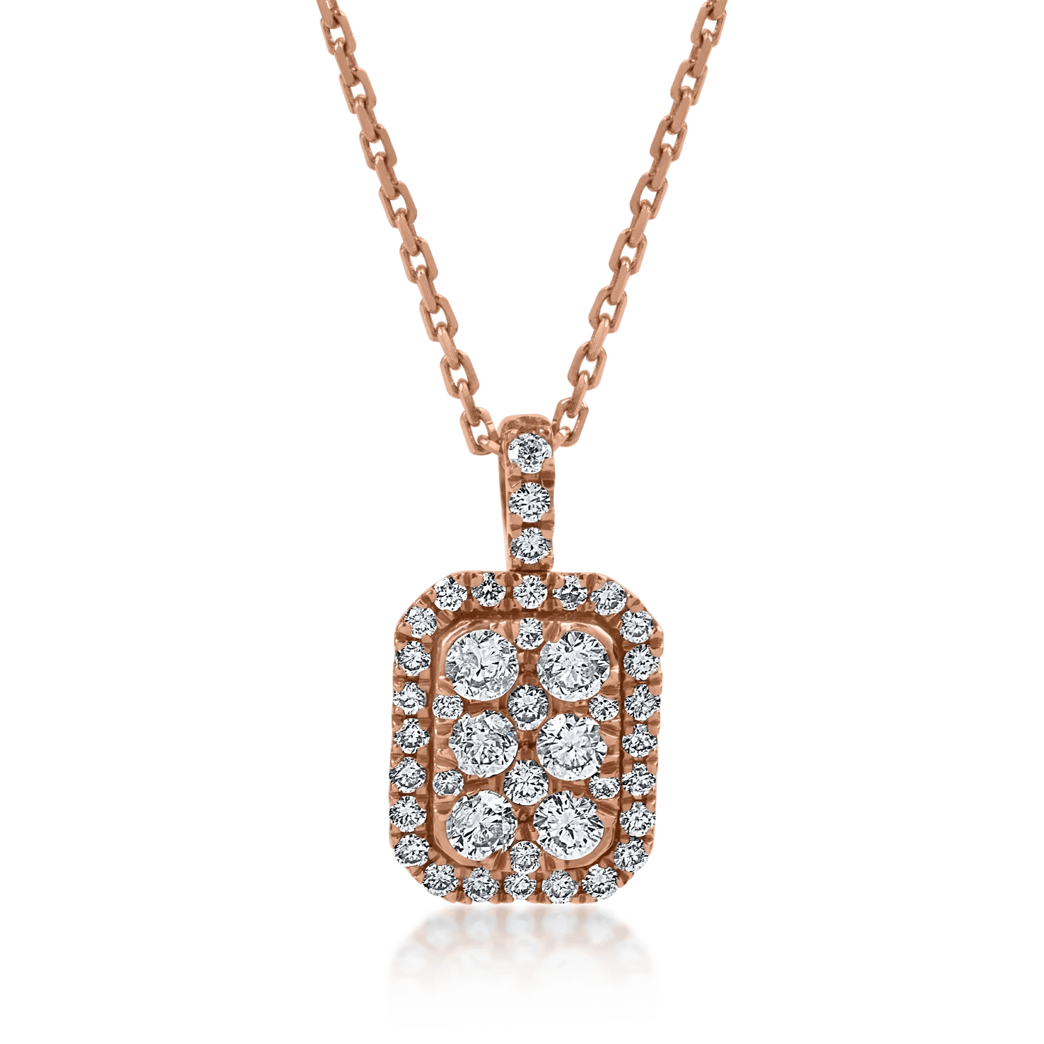 Lănțișor din aur roz cu diamante de 0.4ct Lănțișor din aur roz cu diamante de 0.4ct