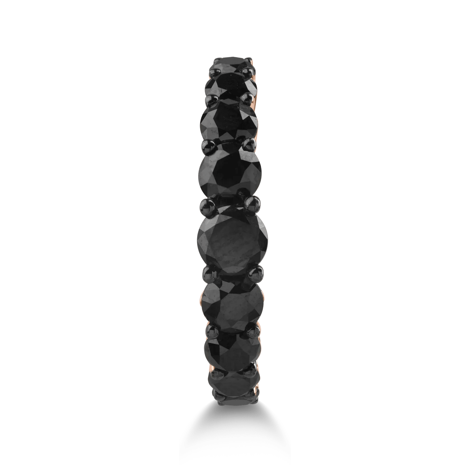 Inel semi eternity din aur roz cu diamante negre Inel semi eternity din aur roz cu diamante negre