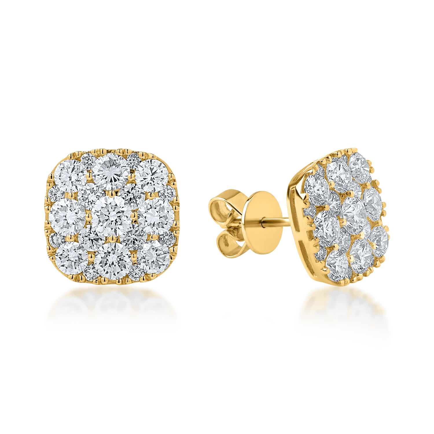 Cercei din aur galben cu diamante de 2.3ct Cercei din aur galben cu diamante de 2.3ct