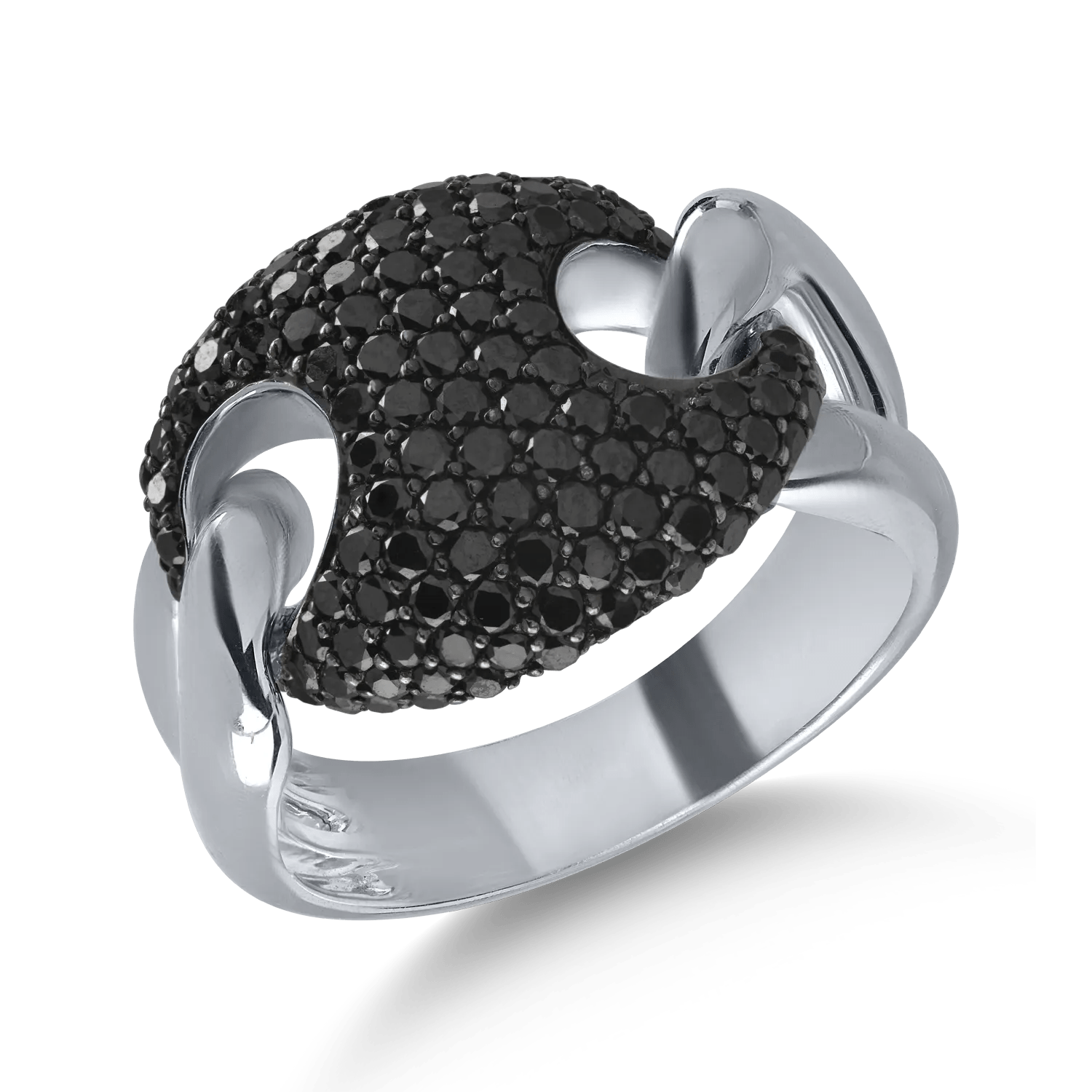 Inel din aur alb cu diamante negre de 1.55ct Inel din aur alb cu diamante negre de 1.55ct