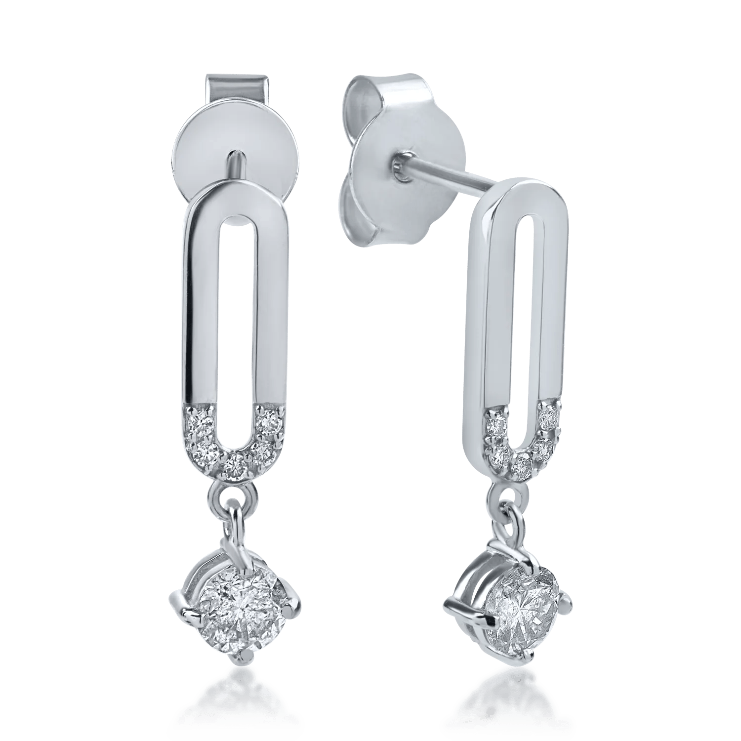 Cercei din aur alb cu diamante 0.42ct Cercei din aur alb cu diamante 0.42ct