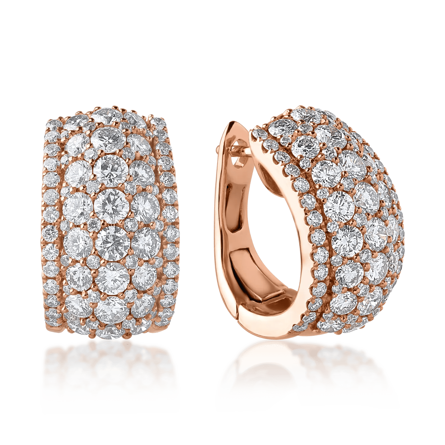 Cercei din aur roz cu diamante de 3.02ct Cercei din aur roz cu diamante de 3.02ct