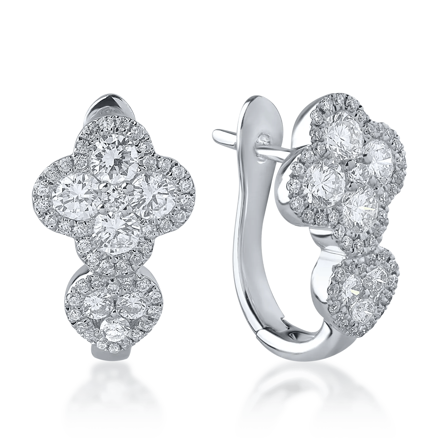 Cercei din aur alb cu diamante 1.07ct Cercei din aur alb cu diamante 1.07ct