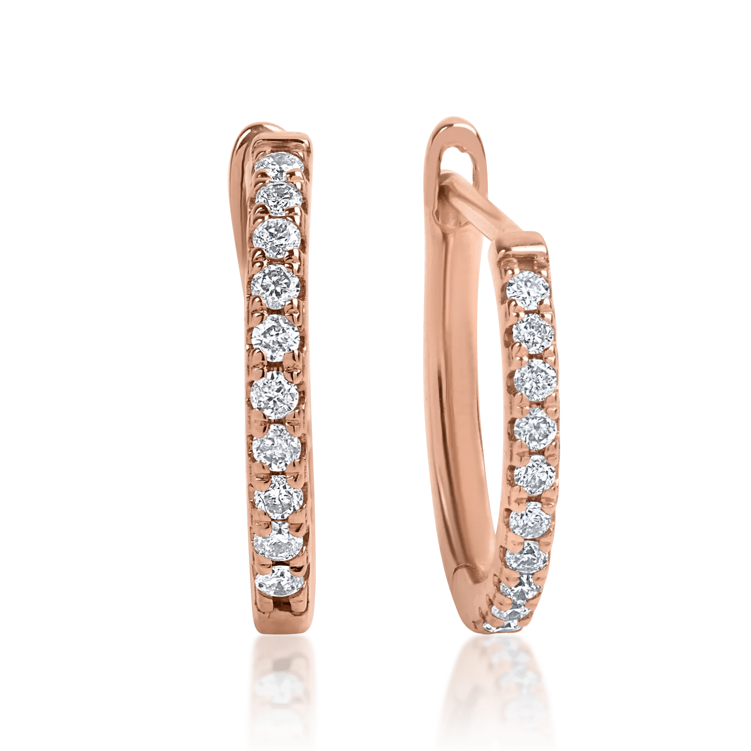 Cercei din aur roz cu diamante de 0.2ct Cercei din aur roz cu diamante de 0.2ct