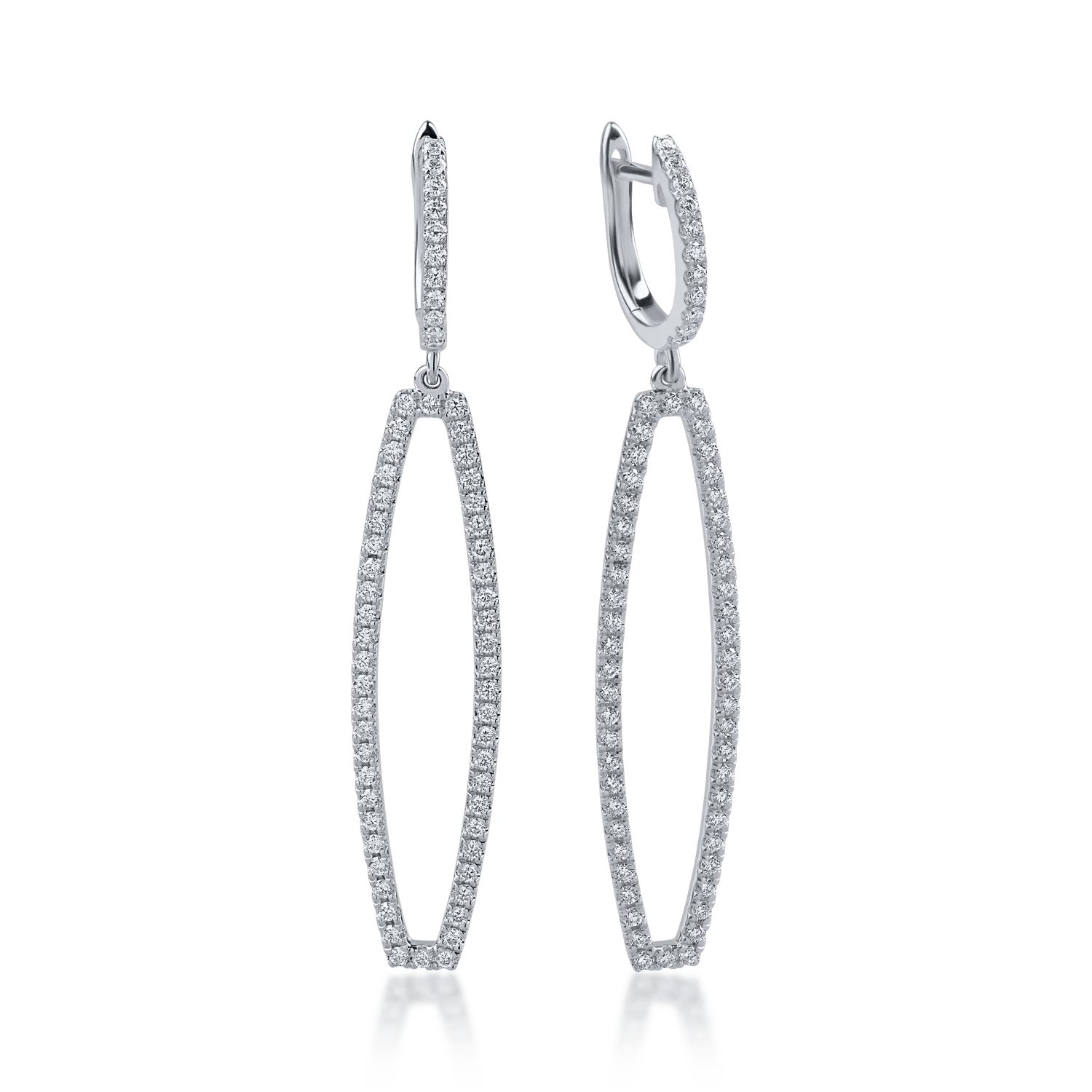 Cercei din aur alb cu diamante de 0.83ct Cercei din aur alb cu diamante de 0.83ct