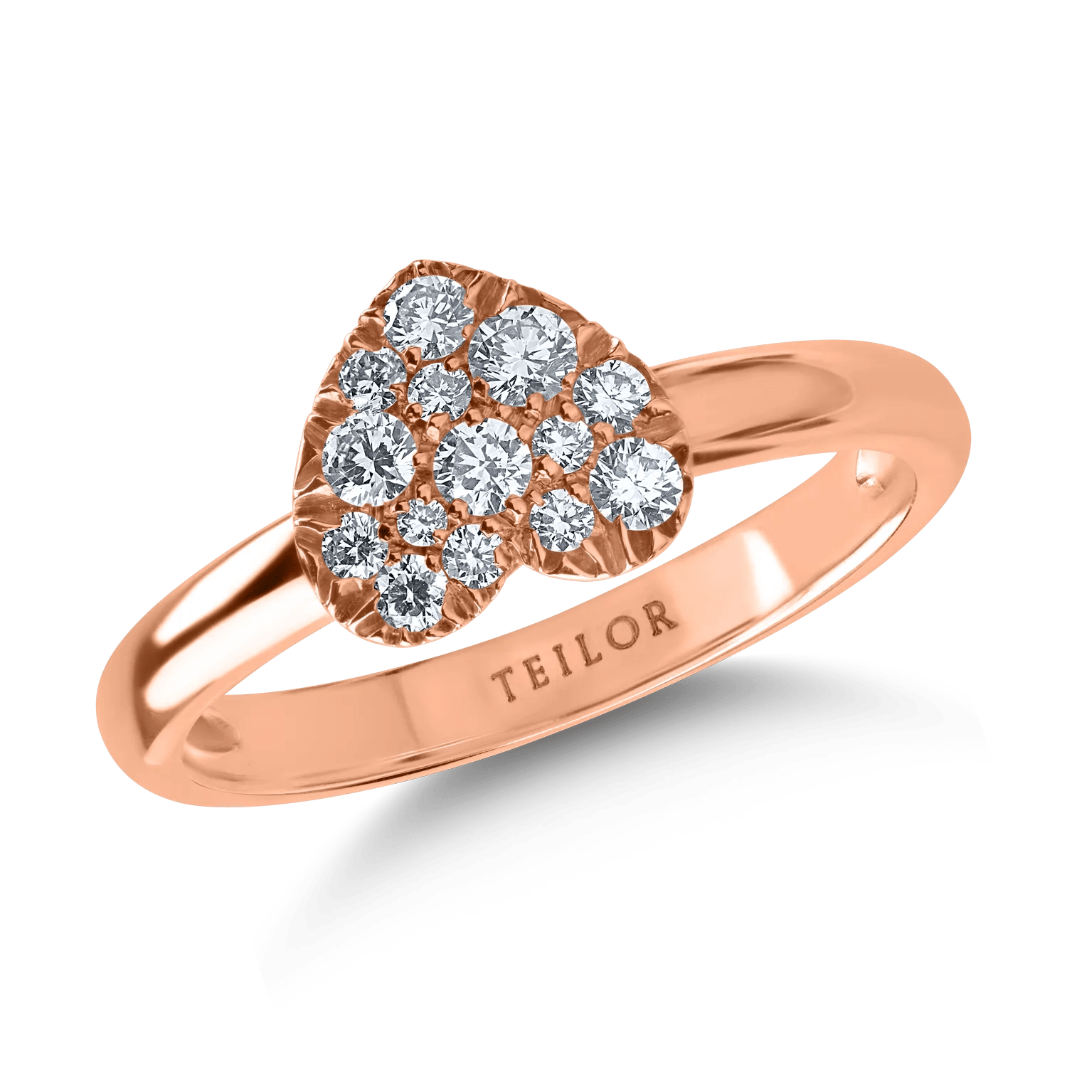 Inel aur roz cu diamante de 0.32ct Inel aur roz cu diamante de 0.32ct