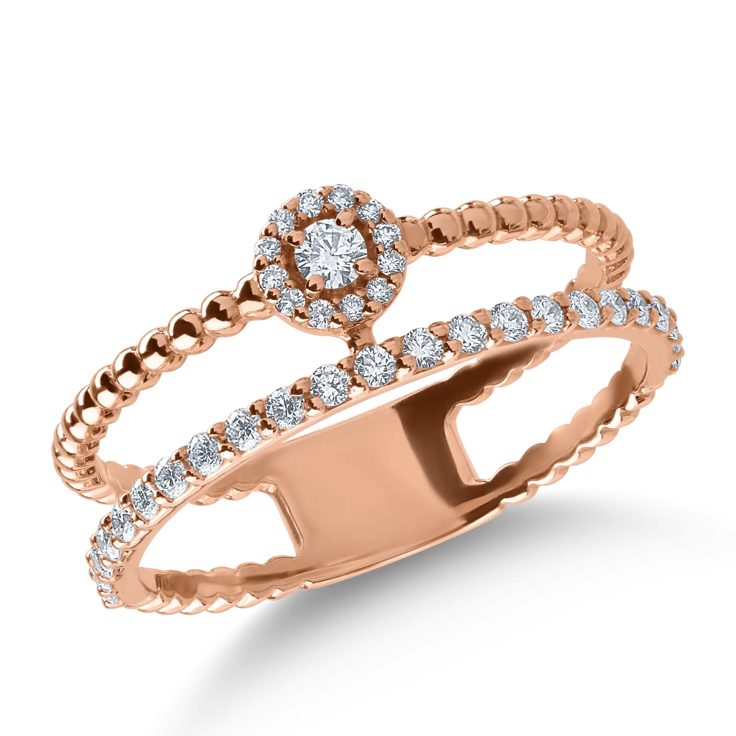 Inel aur roz cu diamante de 0.28ct Inel aur roz cu diamante de 0.28ct