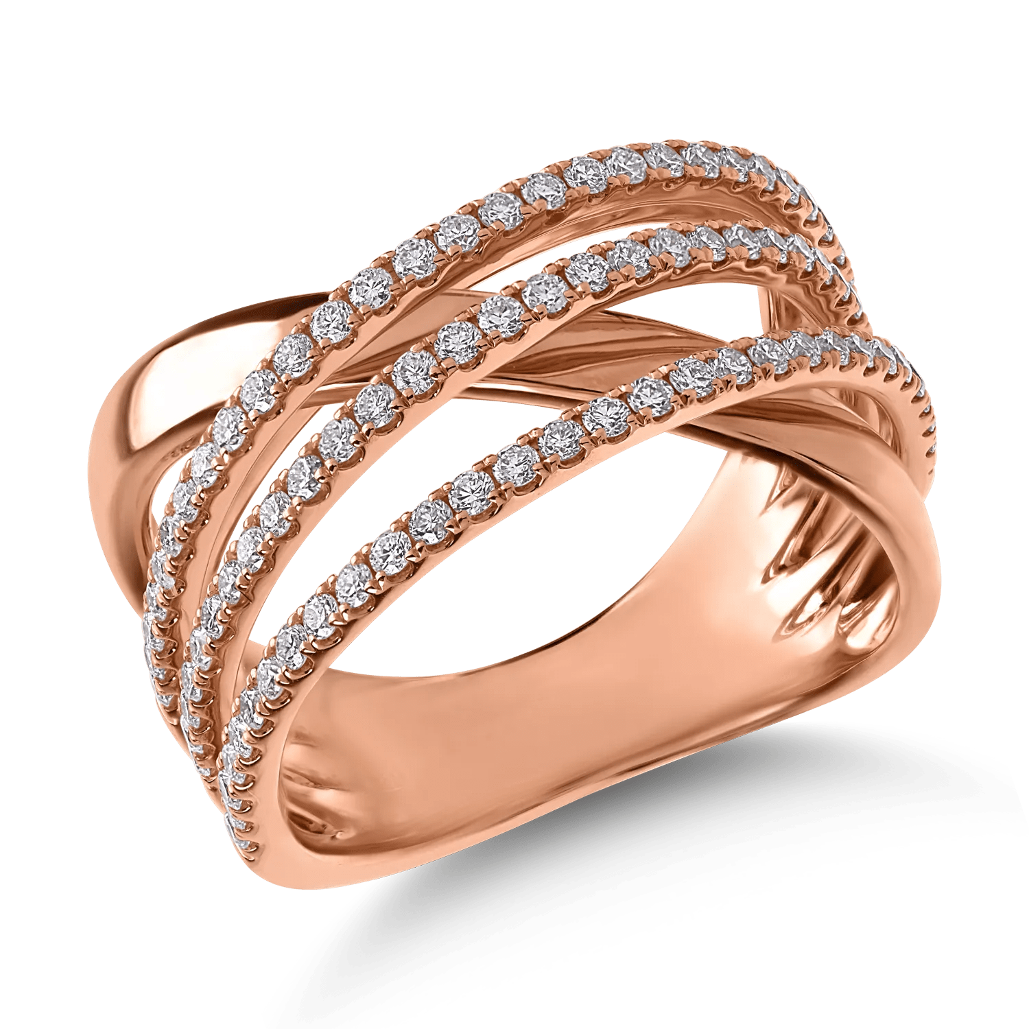 Inel din aur roz, diamante 0.98ct Inel din aur roz, diamante 0.98ct