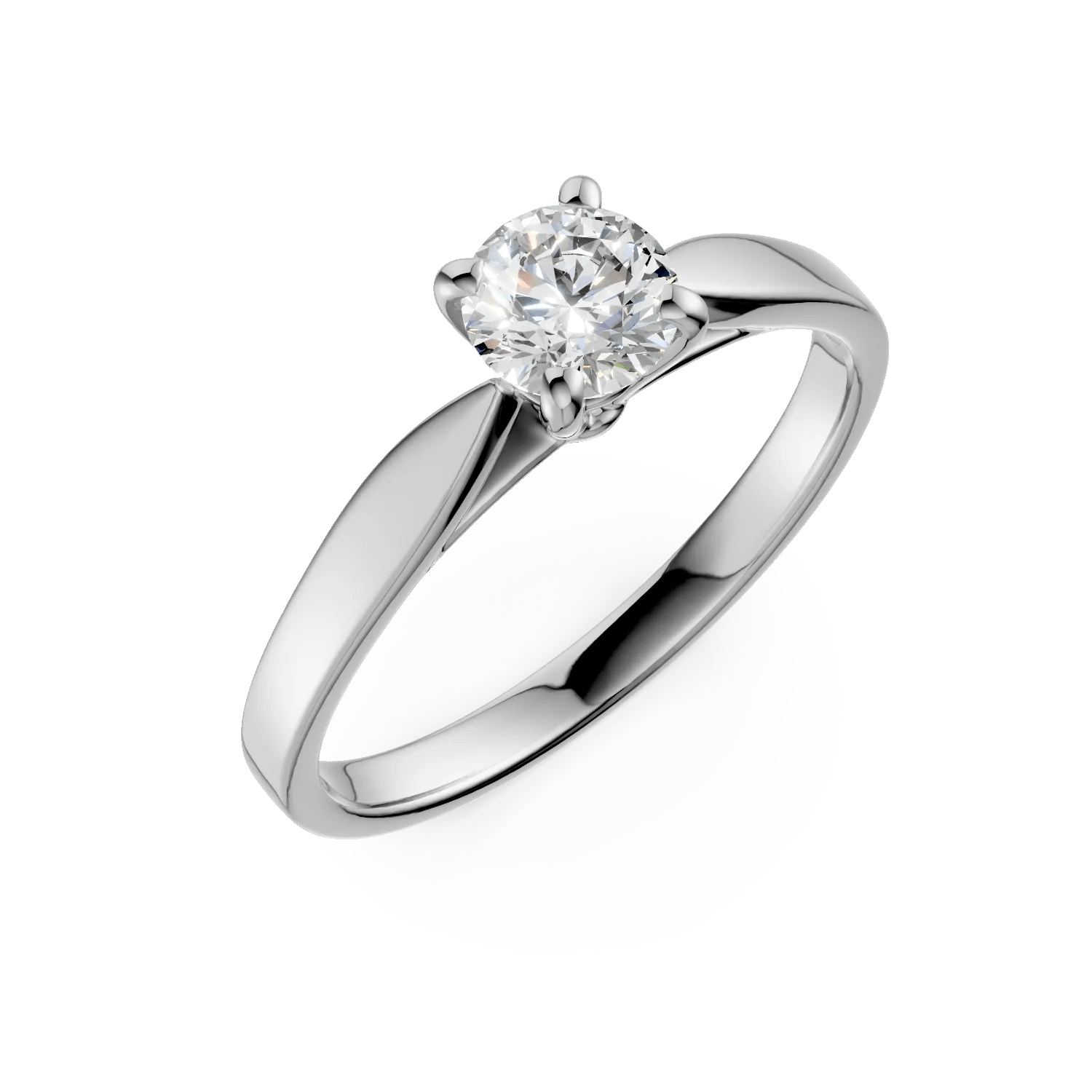 Inel de logodnă din aur alb cu diamant solitaire de 0.5ct Inel de logodnă din aur alb cu diamant solitaire de 0.5ct