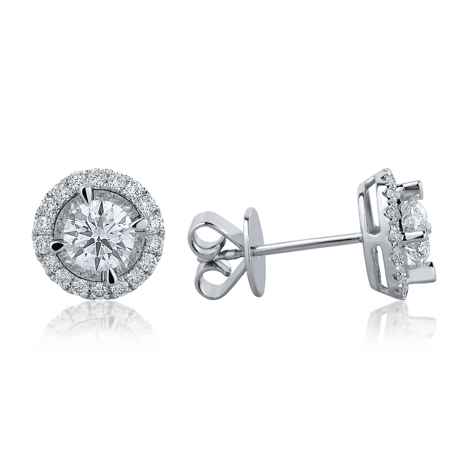 Cercei din aur alb cu diamante – Teilor Cercei din aur alb cu diamante - Teilor