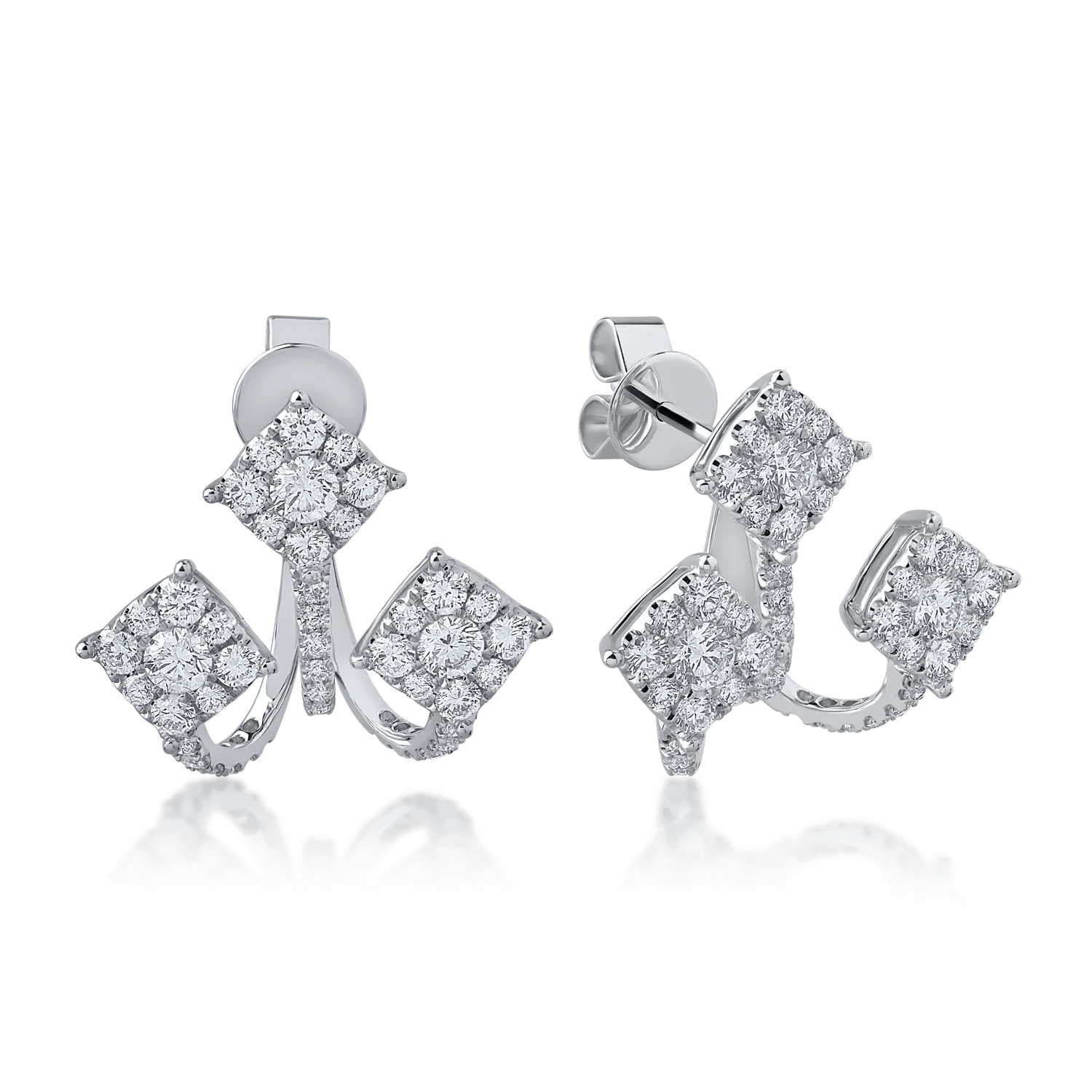 Cercei din aur alb cu diamante de 2.276ct Cercei din aur alb cu diamante de 2.276ct