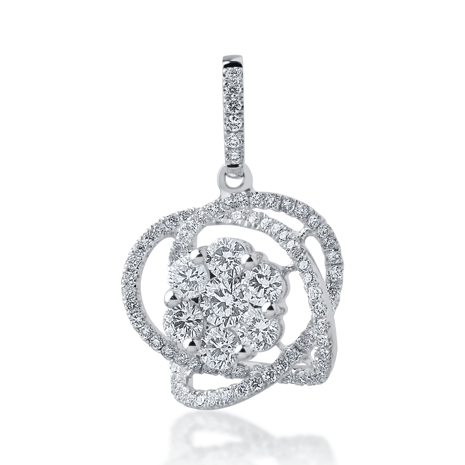 Pandantiv din aur alb cu diamante de 0.88ct Pandantiv din aur alb cu diamante de 0.88ct