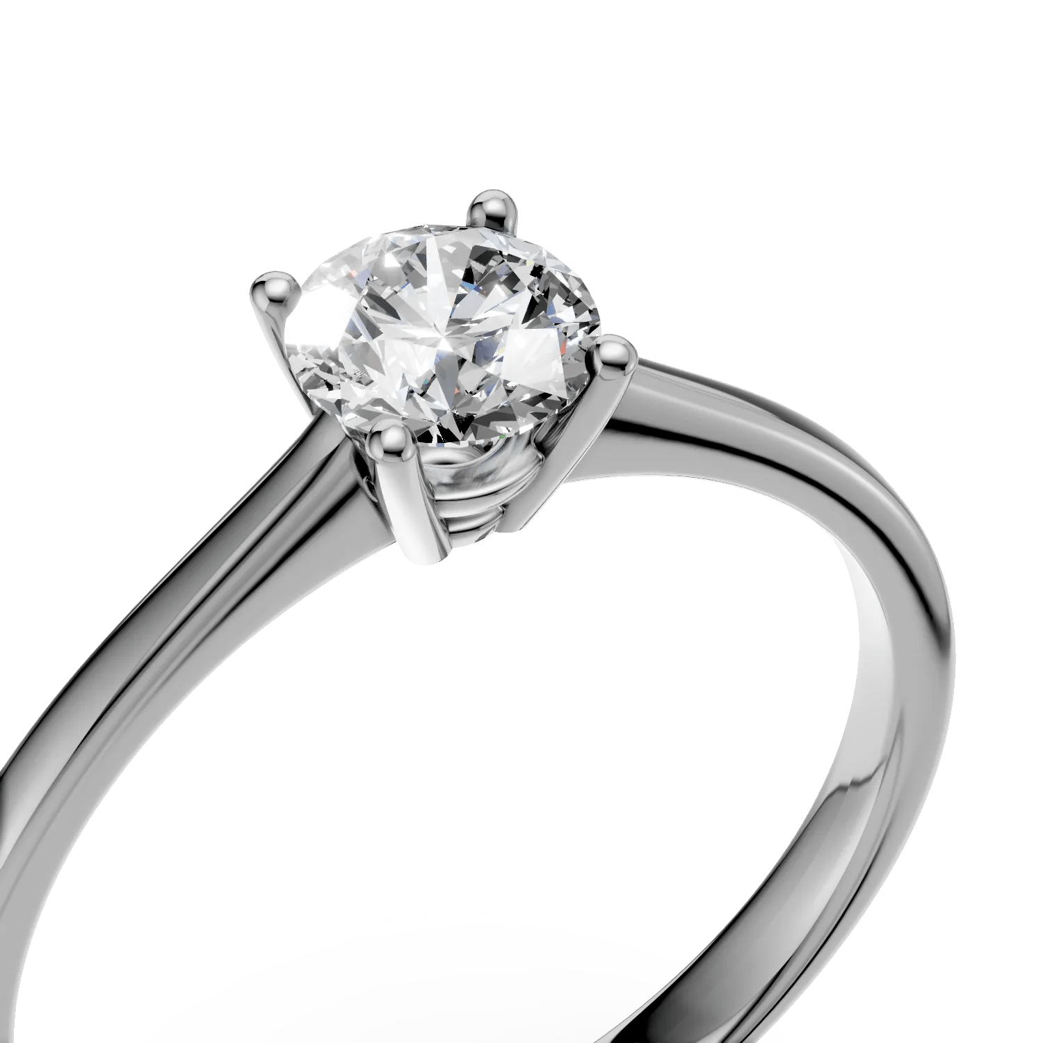 Inel aur alb cu diamant solitaire 0.5ct Inel aur alb cu diamant solitaire 0.5ct