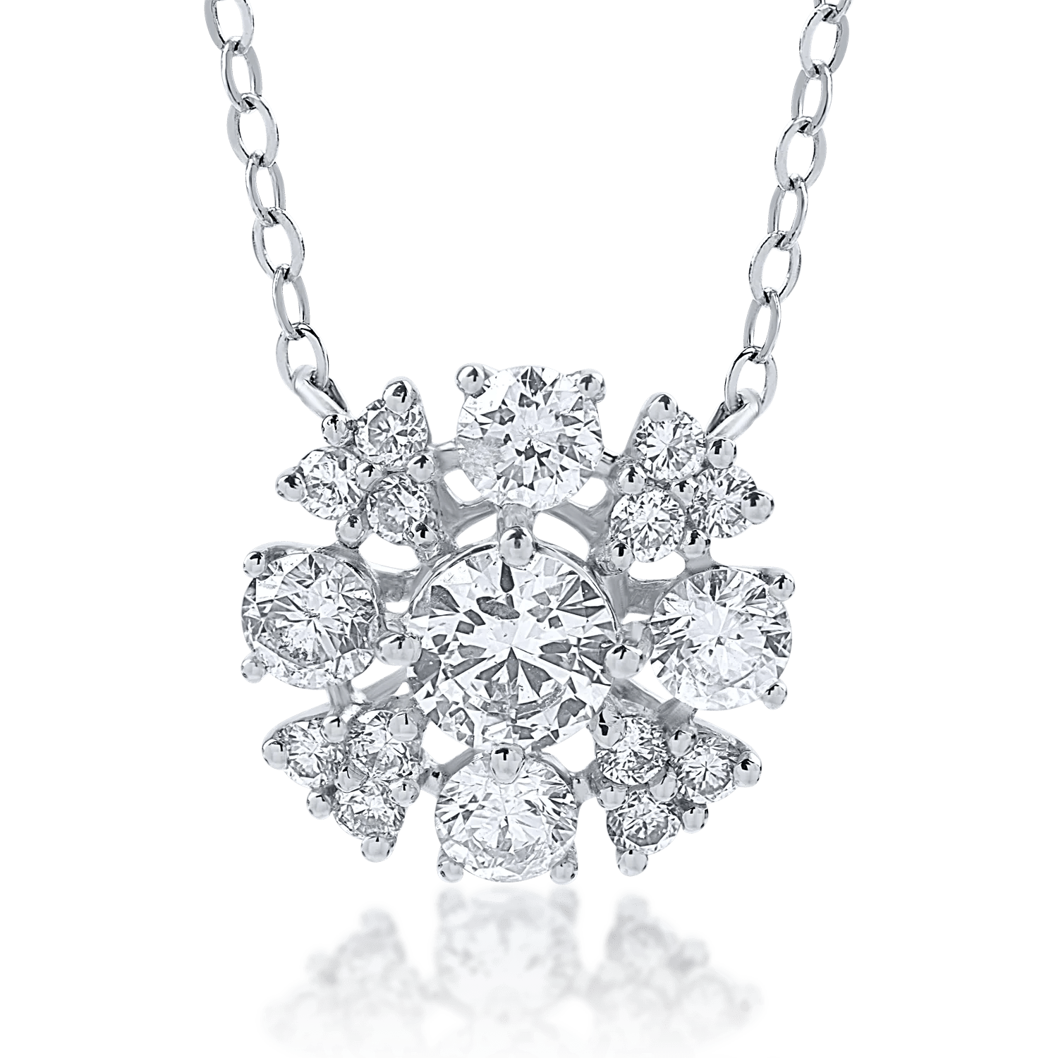Lanț cu pandantiv din aur alb și diamante 0.74ct Lanț cu pandantiv din aur alb și diamante 0.74ct