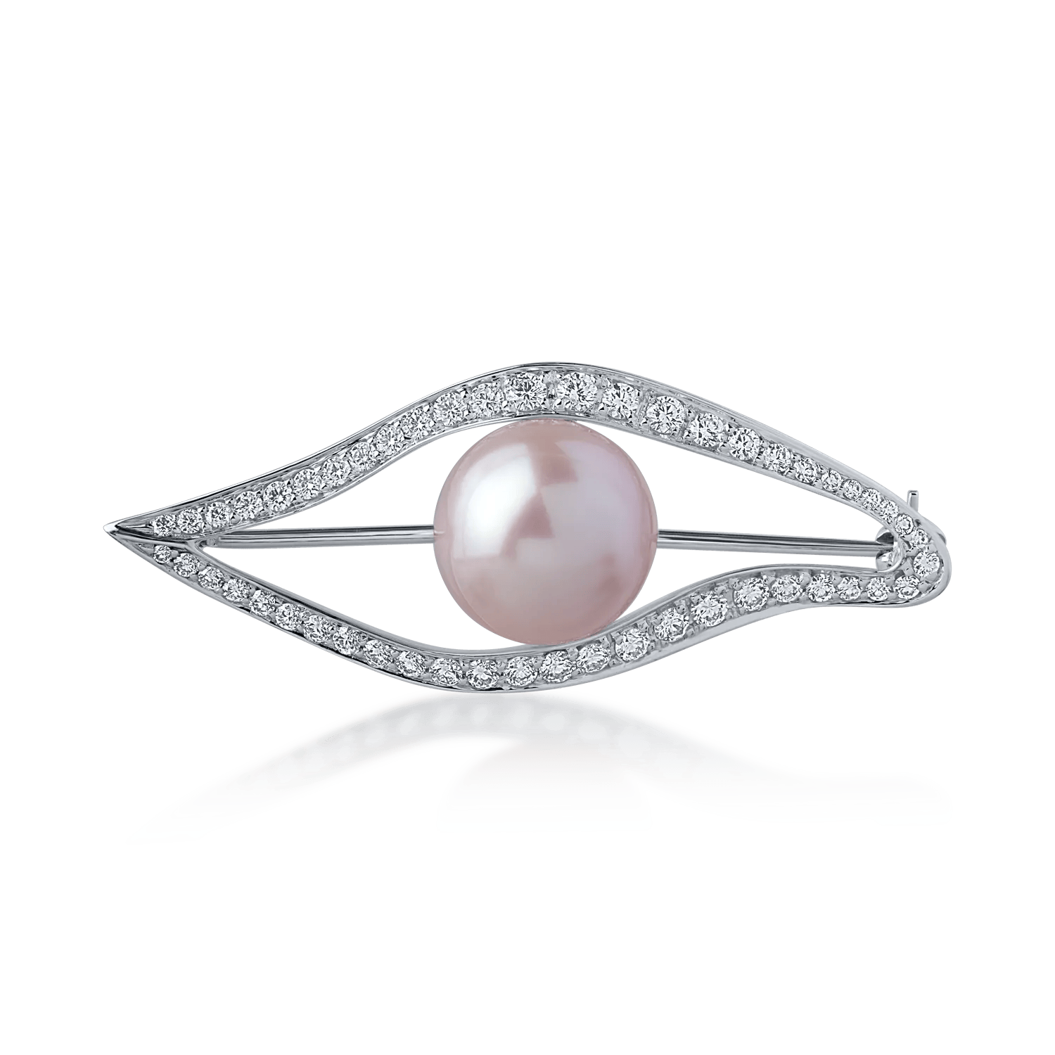Broșă din aur alb cu perlă de cultură de 1ct și diamante de 0.68ct – Teilor Broșă din aur alb cu perlă de cultură de 1ct și diamante de 0.68ct – Teilor
