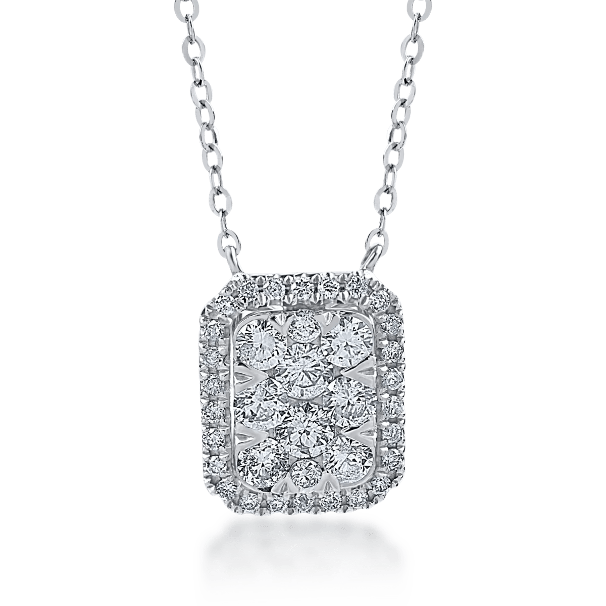 Lanț din aur alb cu pandantiv și diamante de 0.68ct Lanț din aur alb cu pandantiv și diamante de 0.68ct
