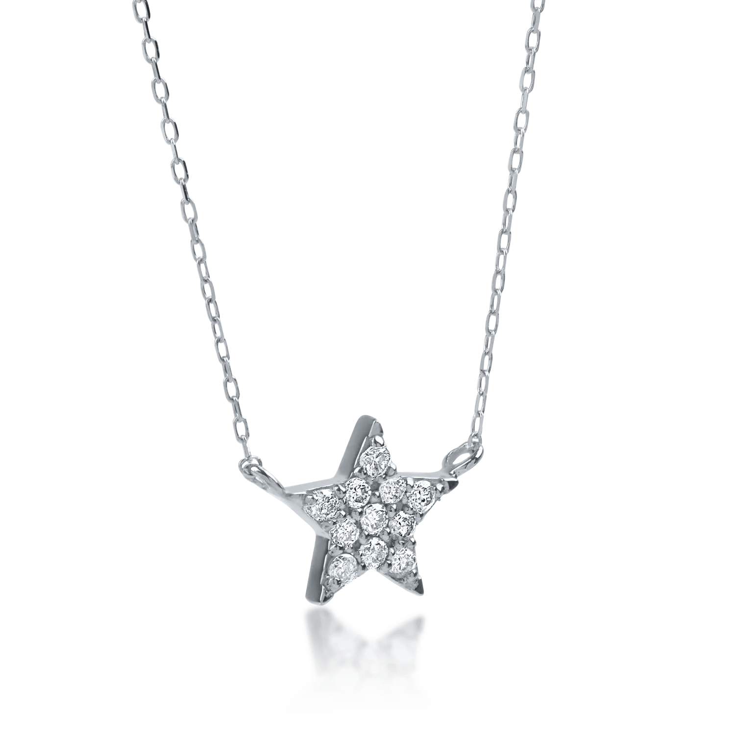 Lanț aur alb & diamant 0.1ct elegant Lanț aur alb & diamant 0.1ct elegant
