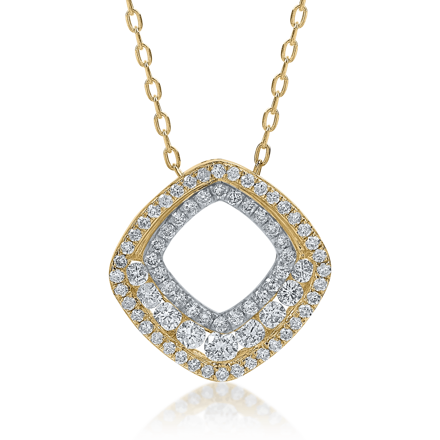 Lanț cu pandantiv din aur galben și diamante de 0.52ct Lanț cu pandantiv din aur galben și diamante de 0.52ct