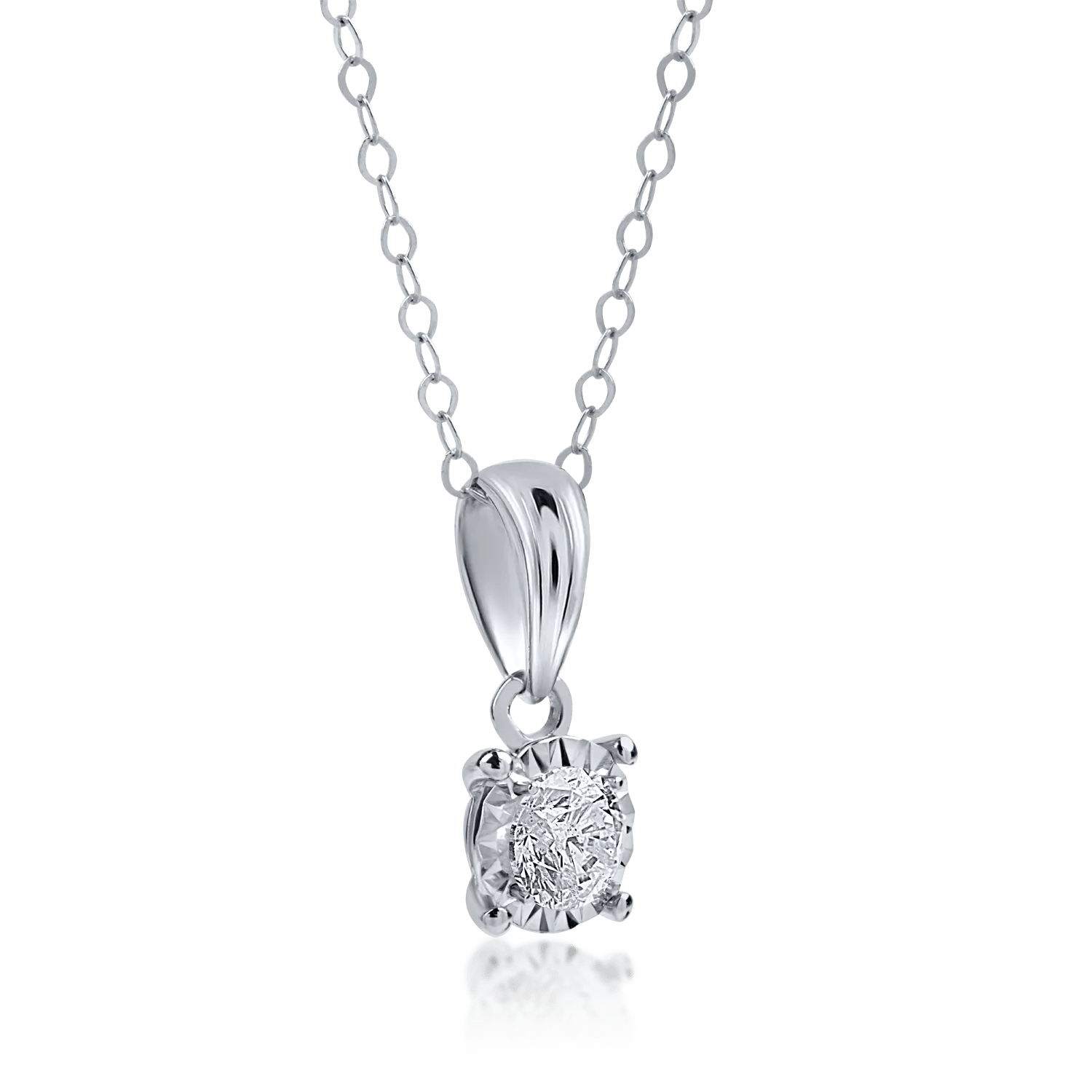 Lanț aur alb și diamant 0.2ct elegant Lanț aur alb și diamant 0.2ct elegant