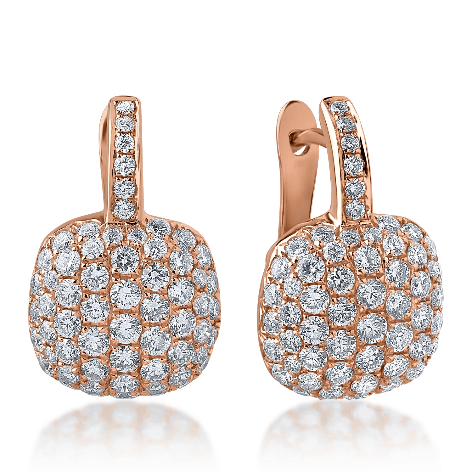 Cercei aur roz cu diamante 1.65ct Cercei aur roz cu diamante 1.65ct