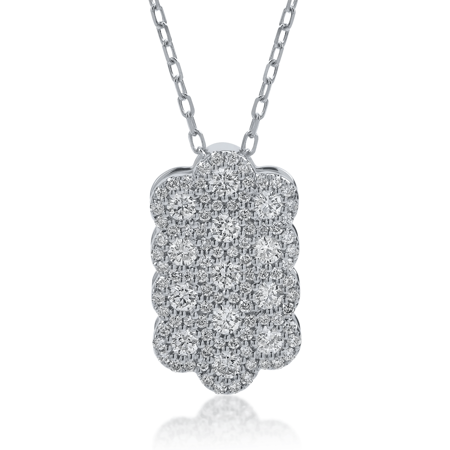 Lanț cu pandantiv din aur alb și diamante de 0.79ct Lanț cu pandantiv din aur alb și diamante de 0.79ct