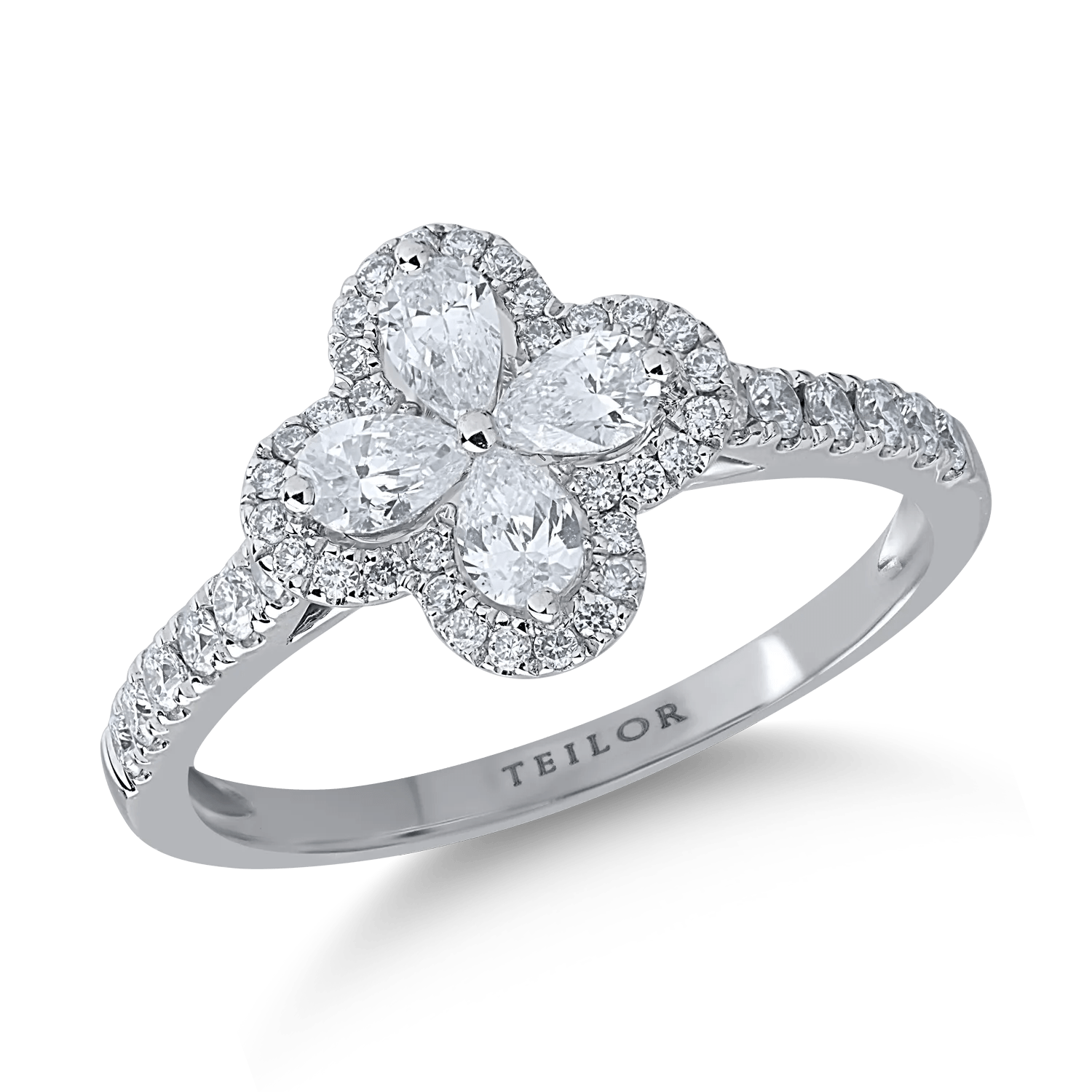 Inel din aur alb cu diamante de 0.71ct Inel din aur alb cu diamante de 0.71ct