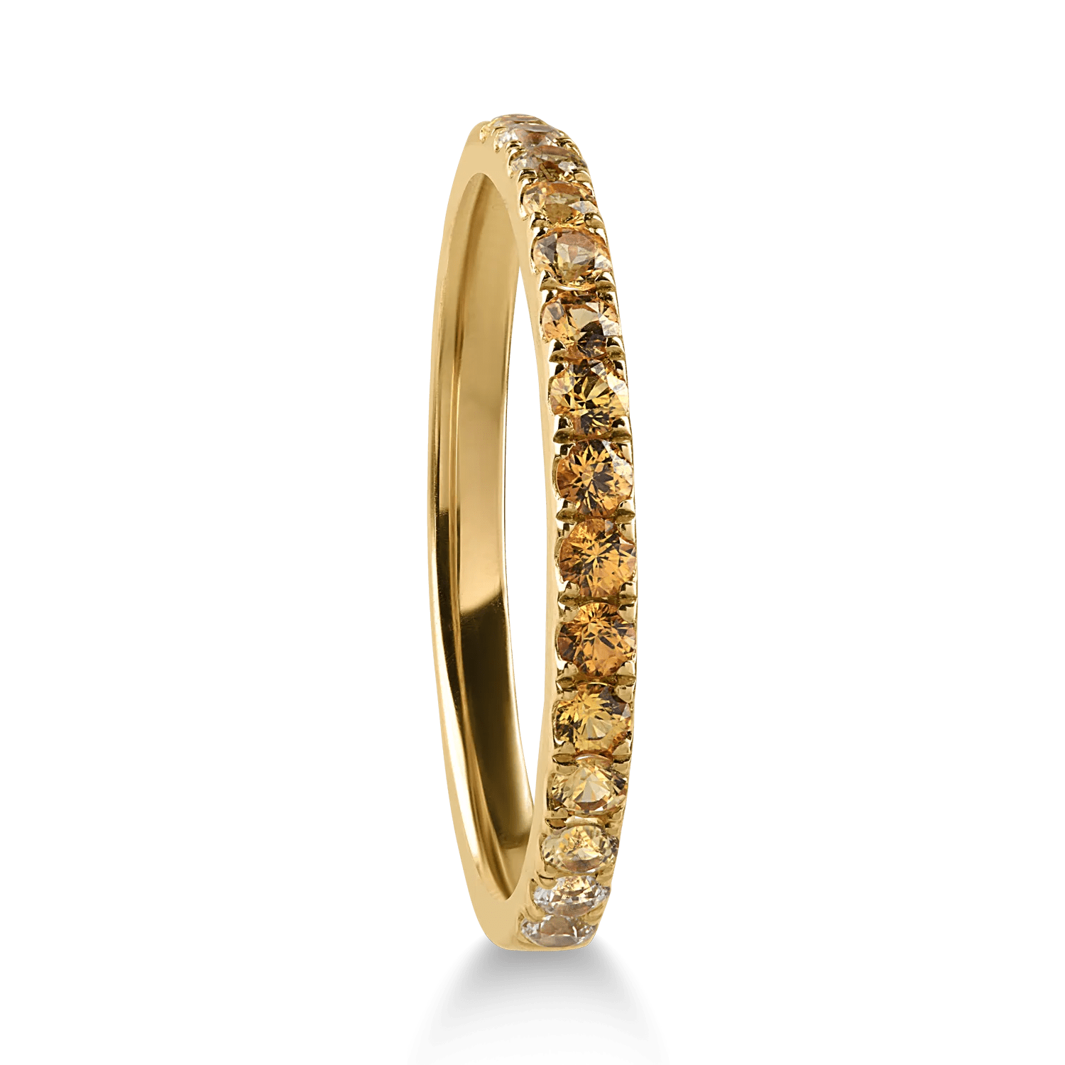 Inel din aur alb-galben cu diamante galbene Inel din aur alb-galben cu diamante galbene