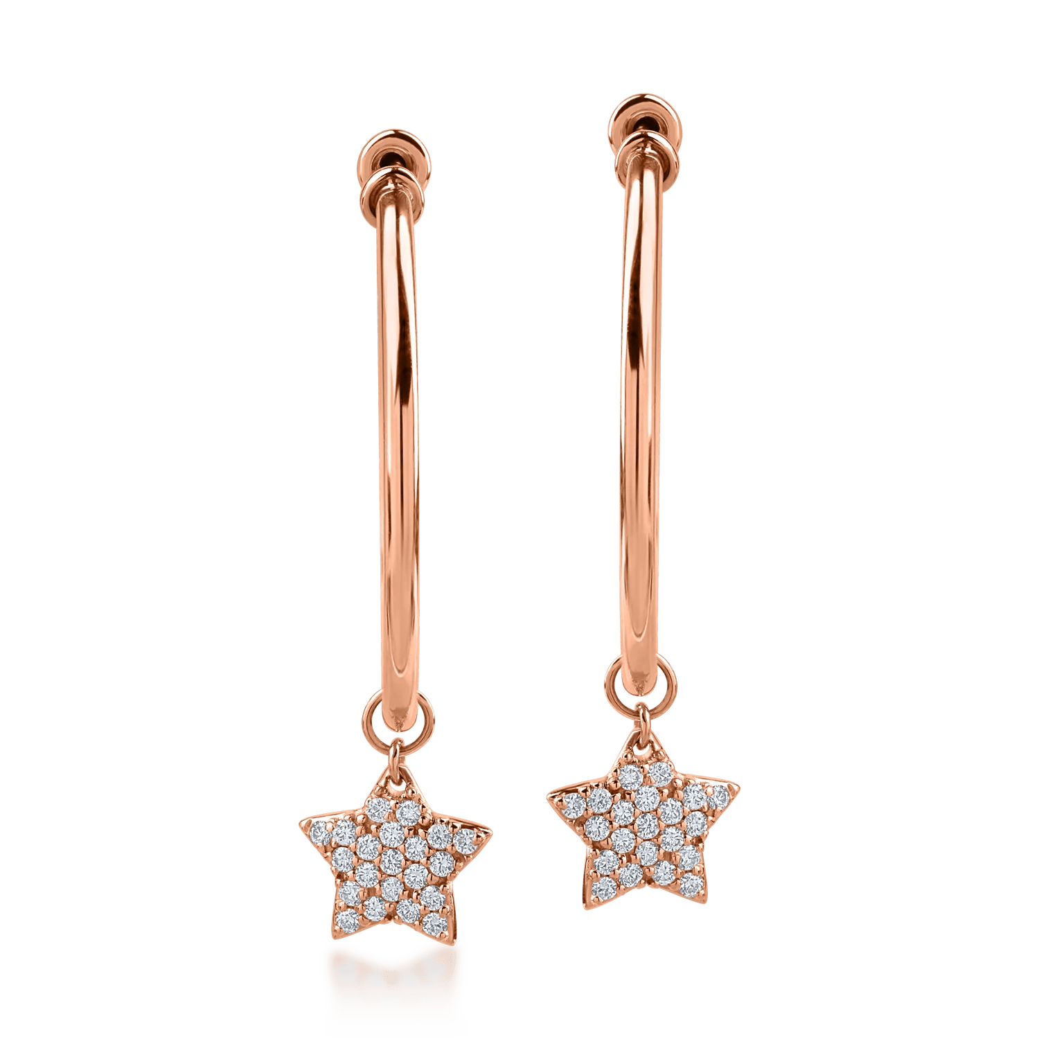 Cercei din aur roz cu diamante 0.36ct Cercei din aur roz cu diamante 0.36ct