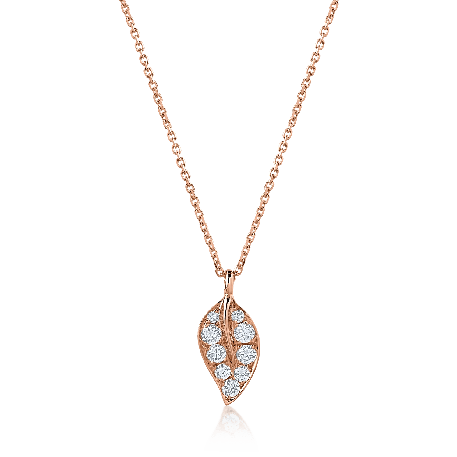 Lanț cu pandantiv aur roz și diamante 0.25ct Lanț cu pandantiv aur roz și diamante 0.25ct