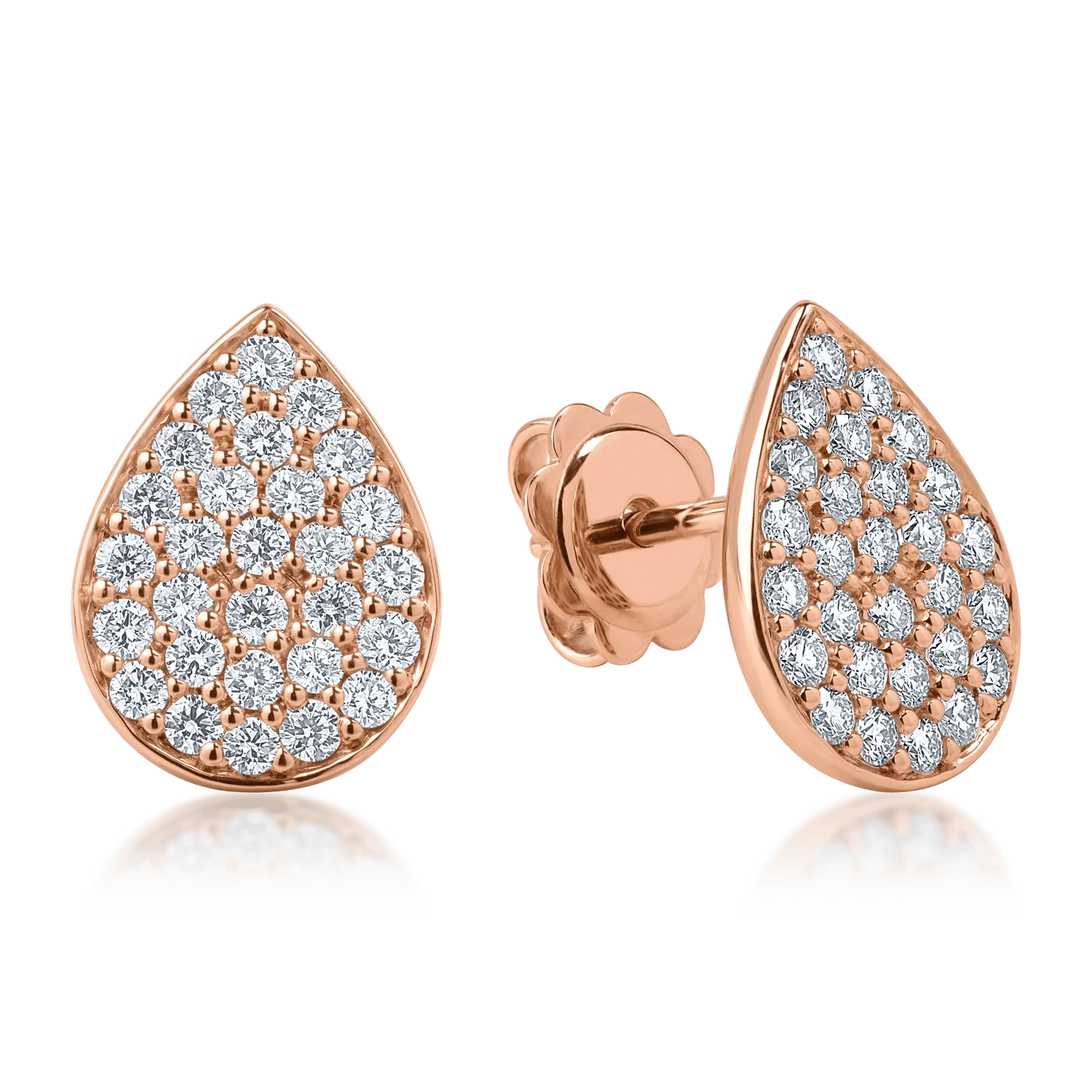 Cercei din aur roz cu diamante de 0.78ct Cercei din aur roz cu diamante de 0.78ct