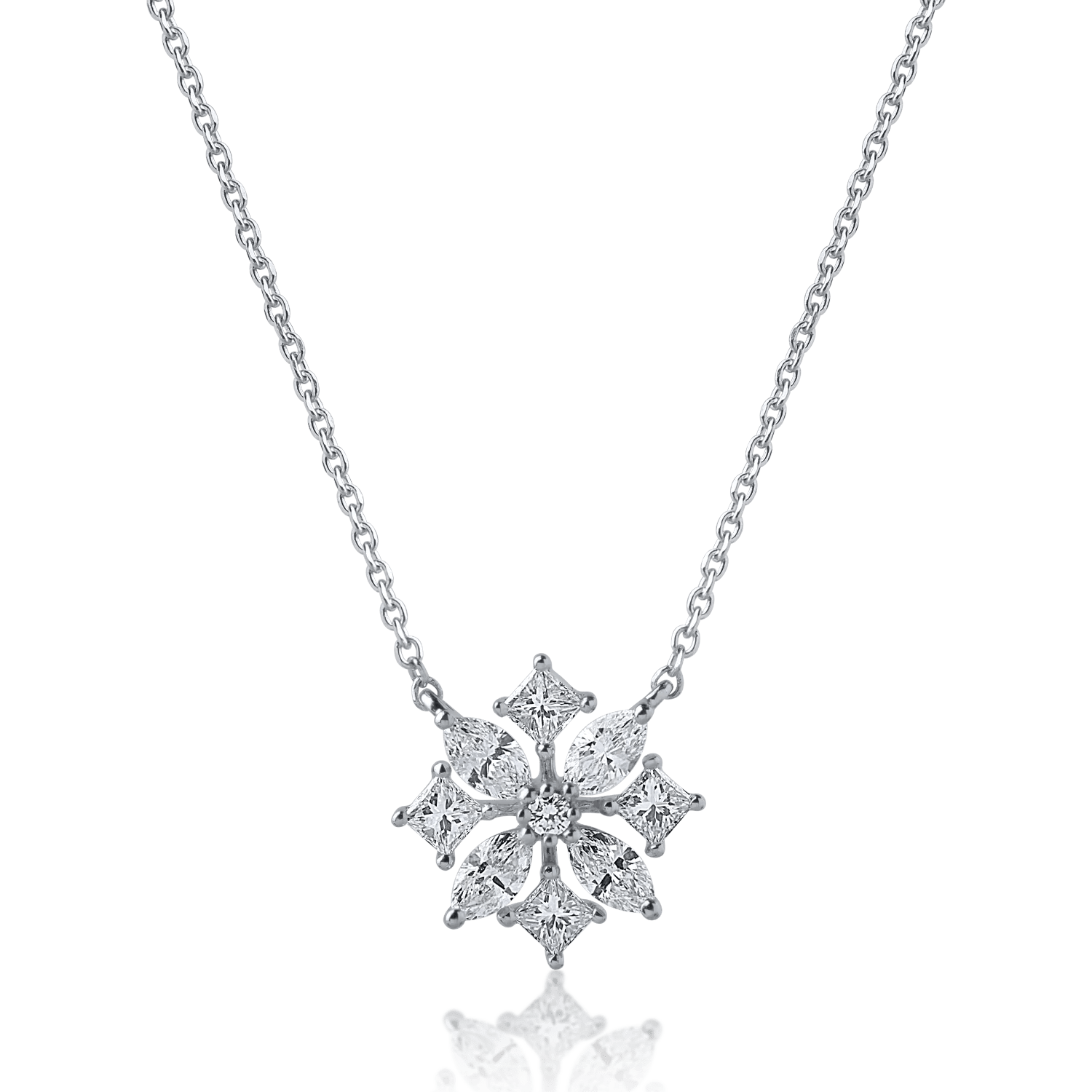 Lanț cu pandantiv din aur alb cu diamante de 0.5ct Lanț cu pandantiv din aur alb cu diamante de 0.5ct