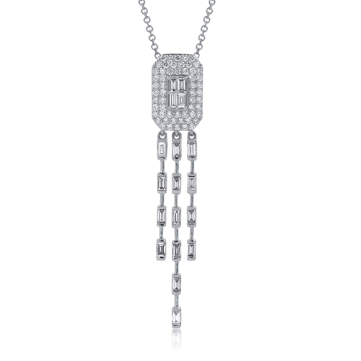 Lanț cu pandantiv din aur alb și diamante de 1.032ct Lanț cu pandantiv din aur alb și diamante de 1.032ct