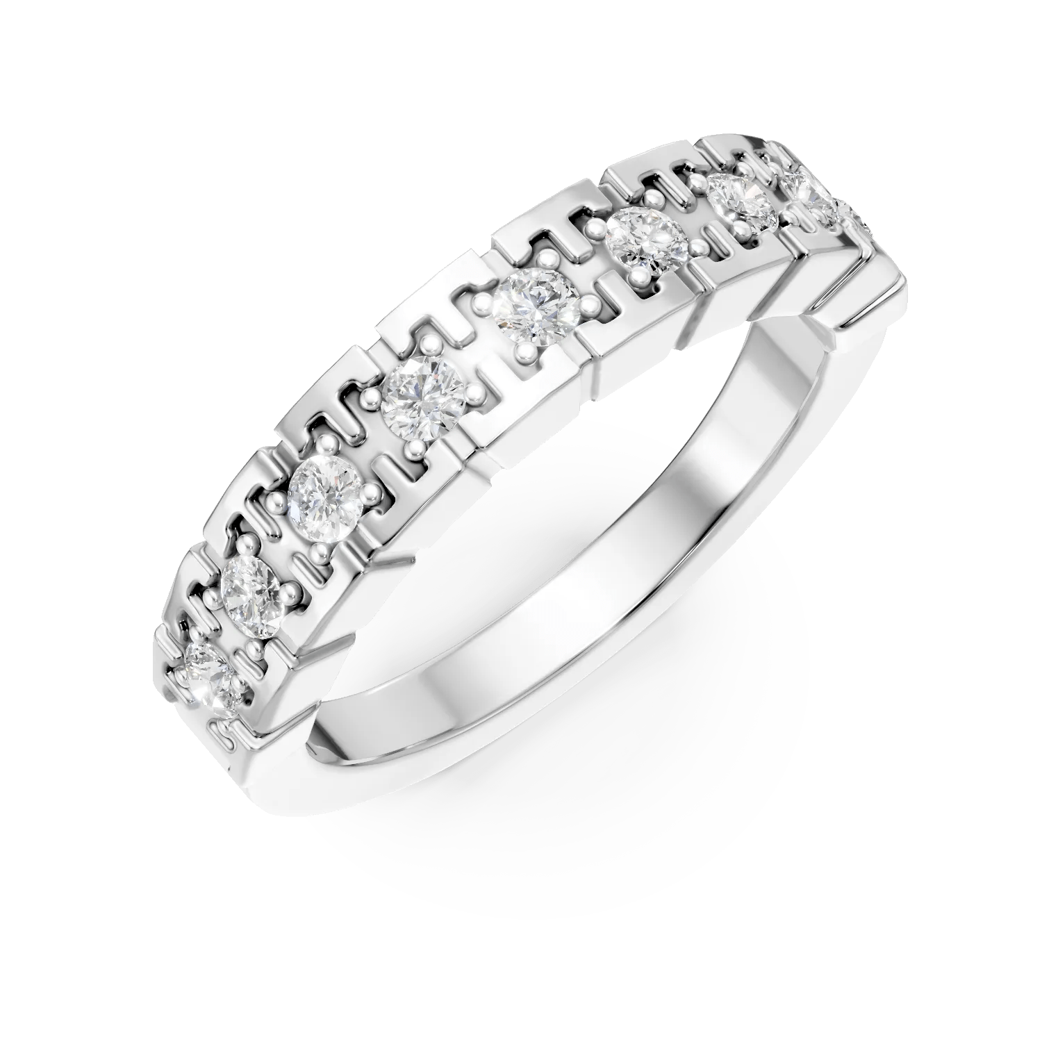 Inel semi-eternity din aur alb cu diamante 0.38ct Inel semi-eternity din aur alb cu diamante 0.38ct