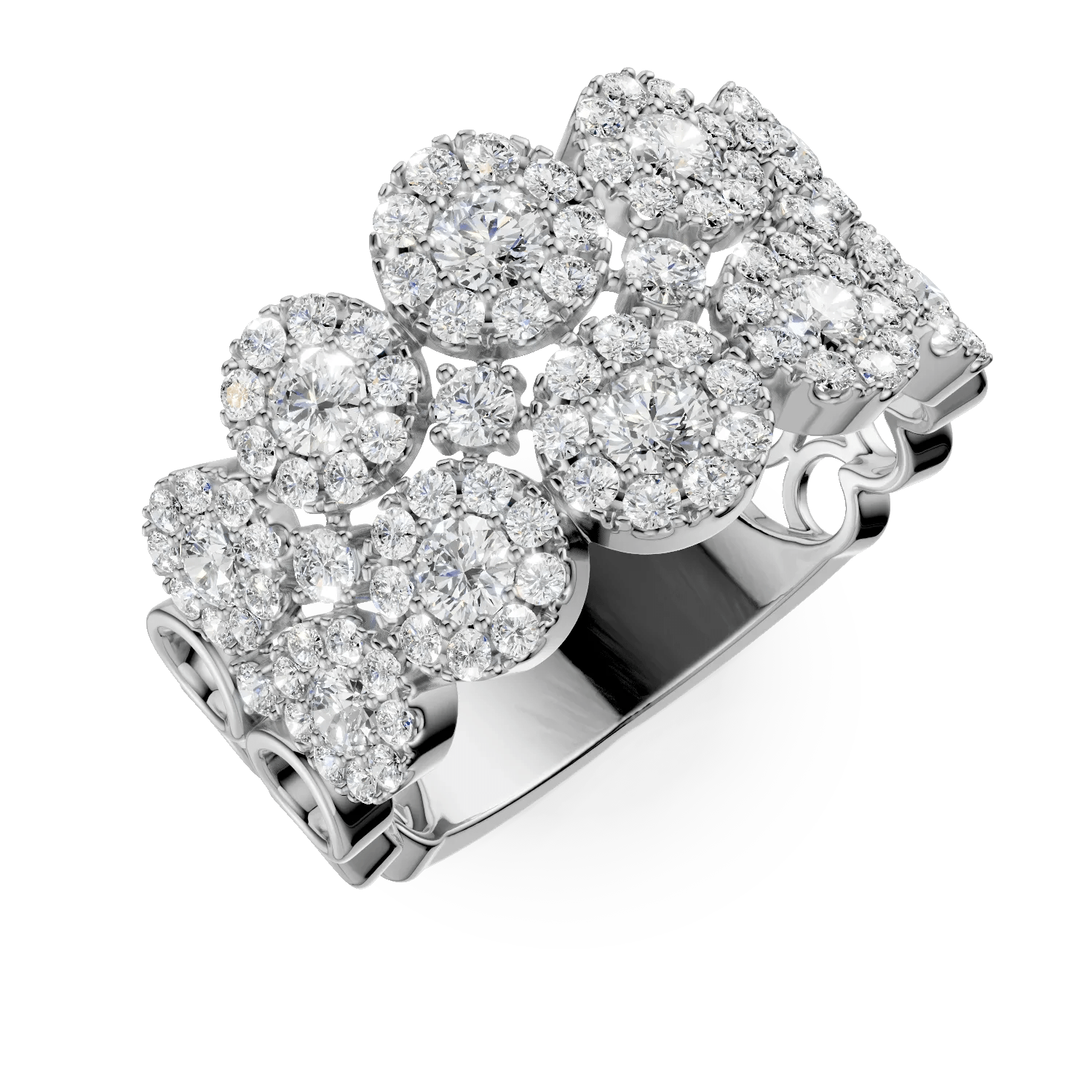 Inel din aur alb cu diamante de 1.75ct Inel din aur alb cu diamante de 1.75ct